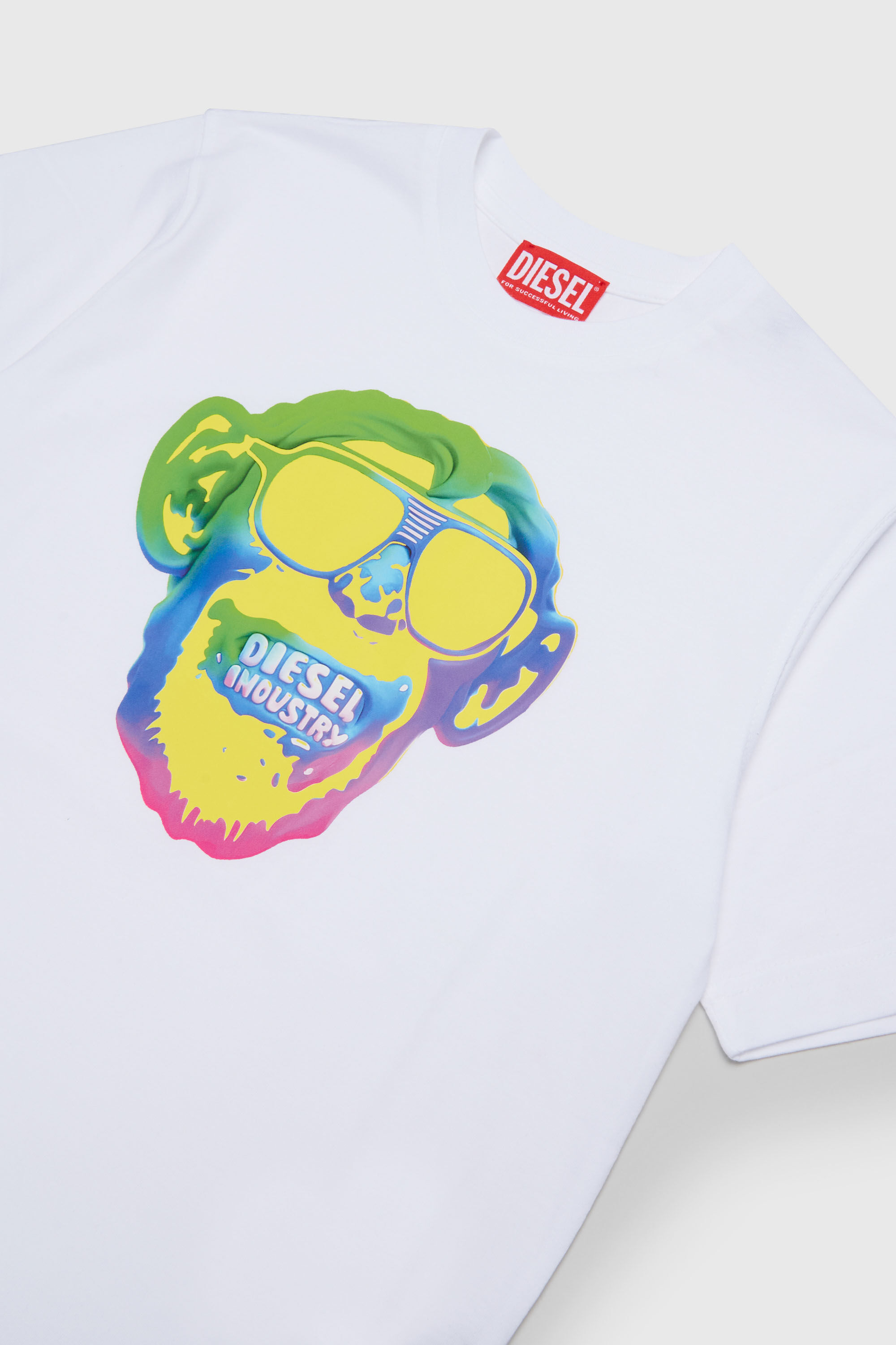 Diesel - TMONKEY OVER, Man's T-shirt with monkey print in White - 3