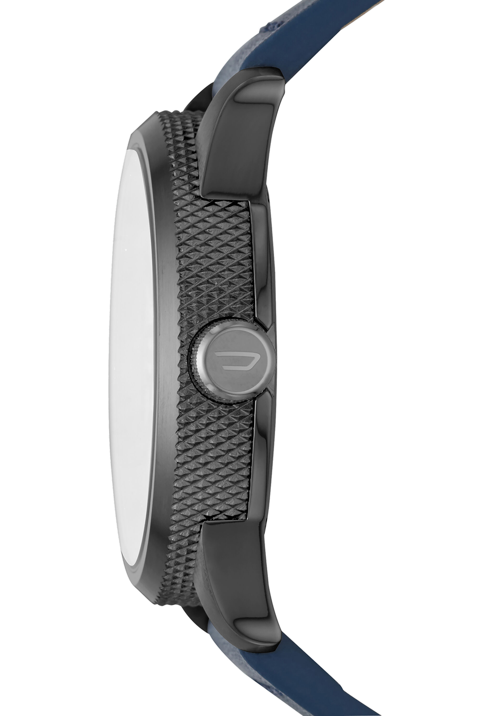 DZ1859 Man Rasp Nsbb navy leather and silver watch 46 mm Diesel