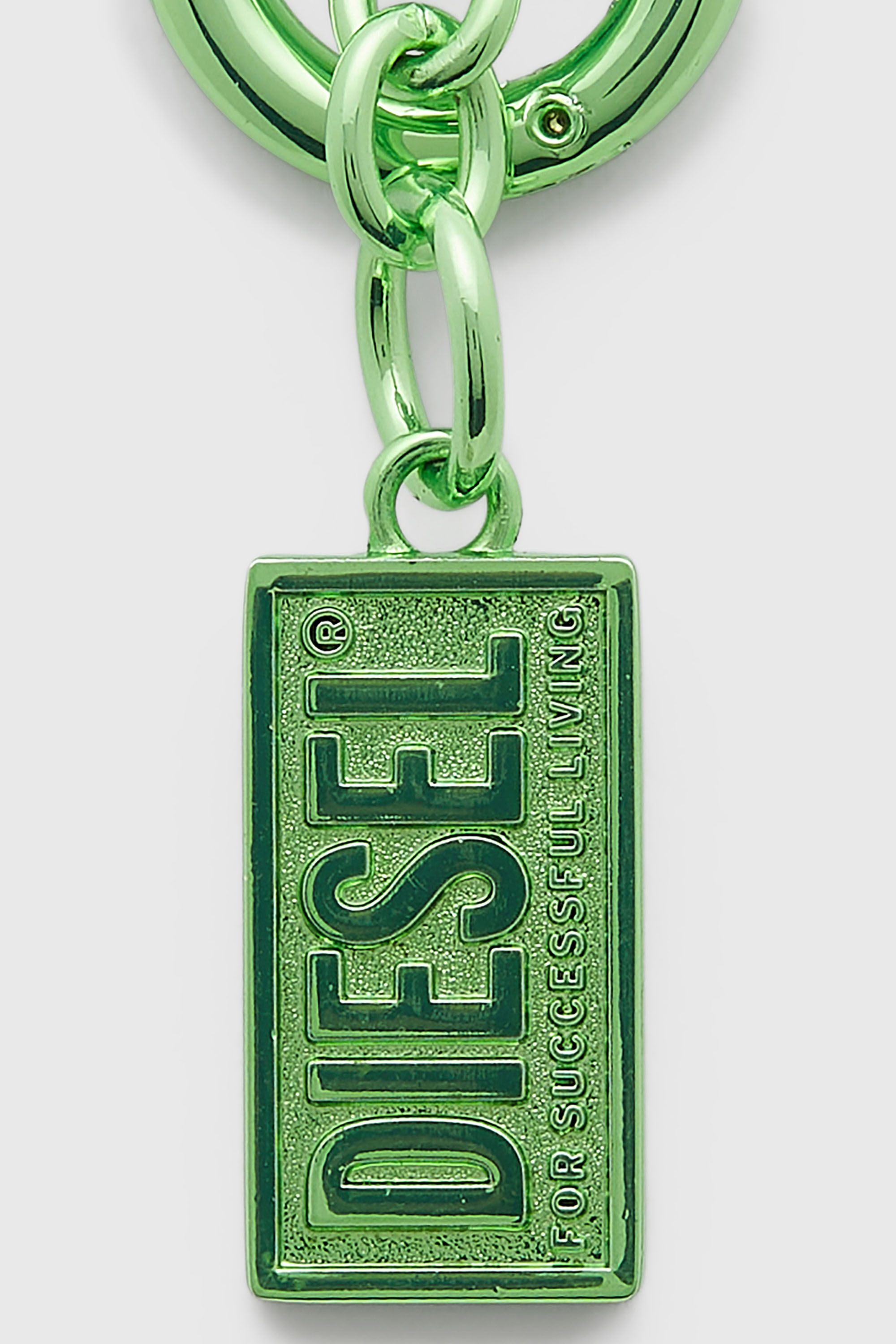 Diesel - CHARM-BISCOTTO, Woman's Metal keyring with Biscotto logo charm in Green - 3