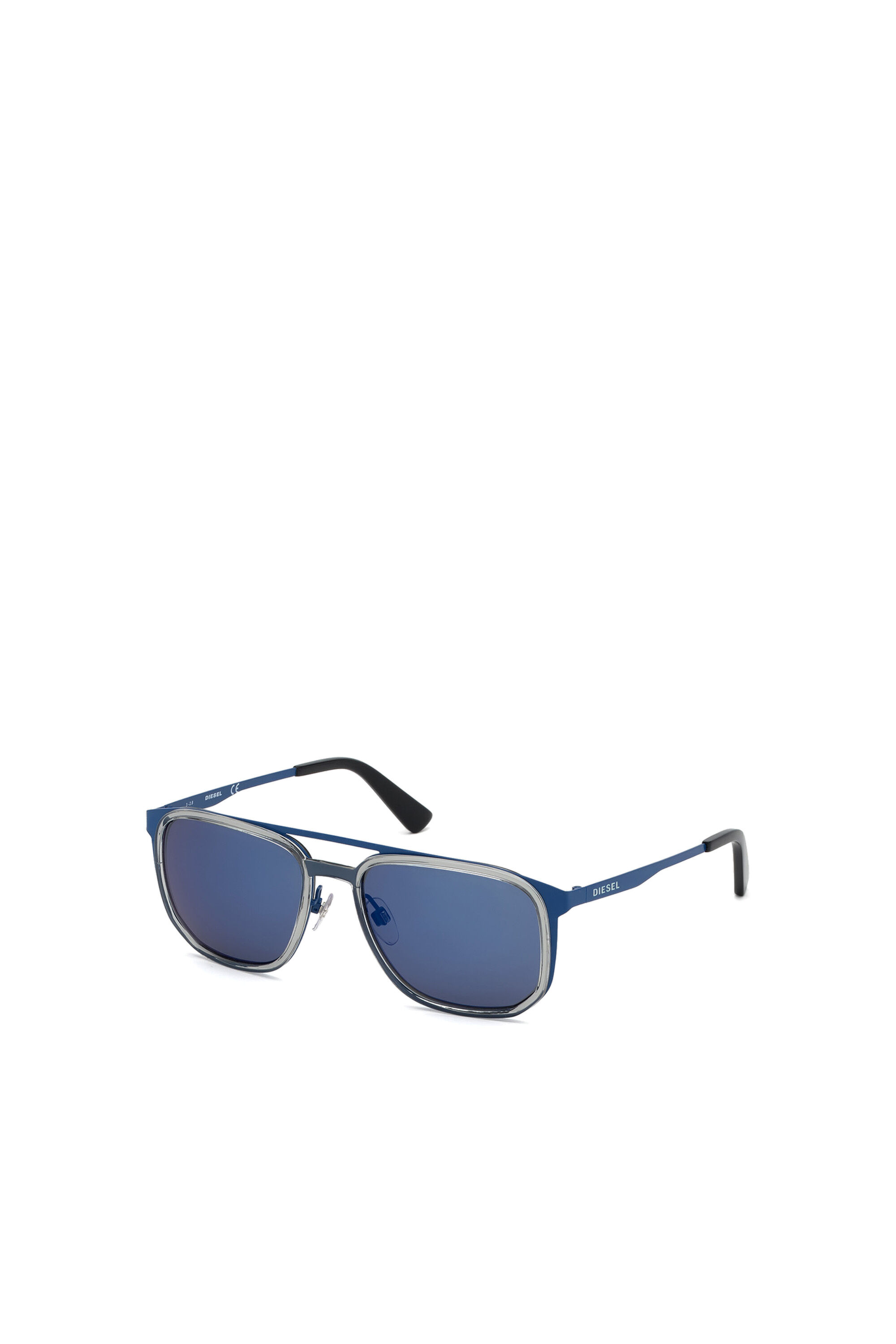 Diesel - DL0294, Man's Navigator sunglasses in metal and acetate in Blue - 2