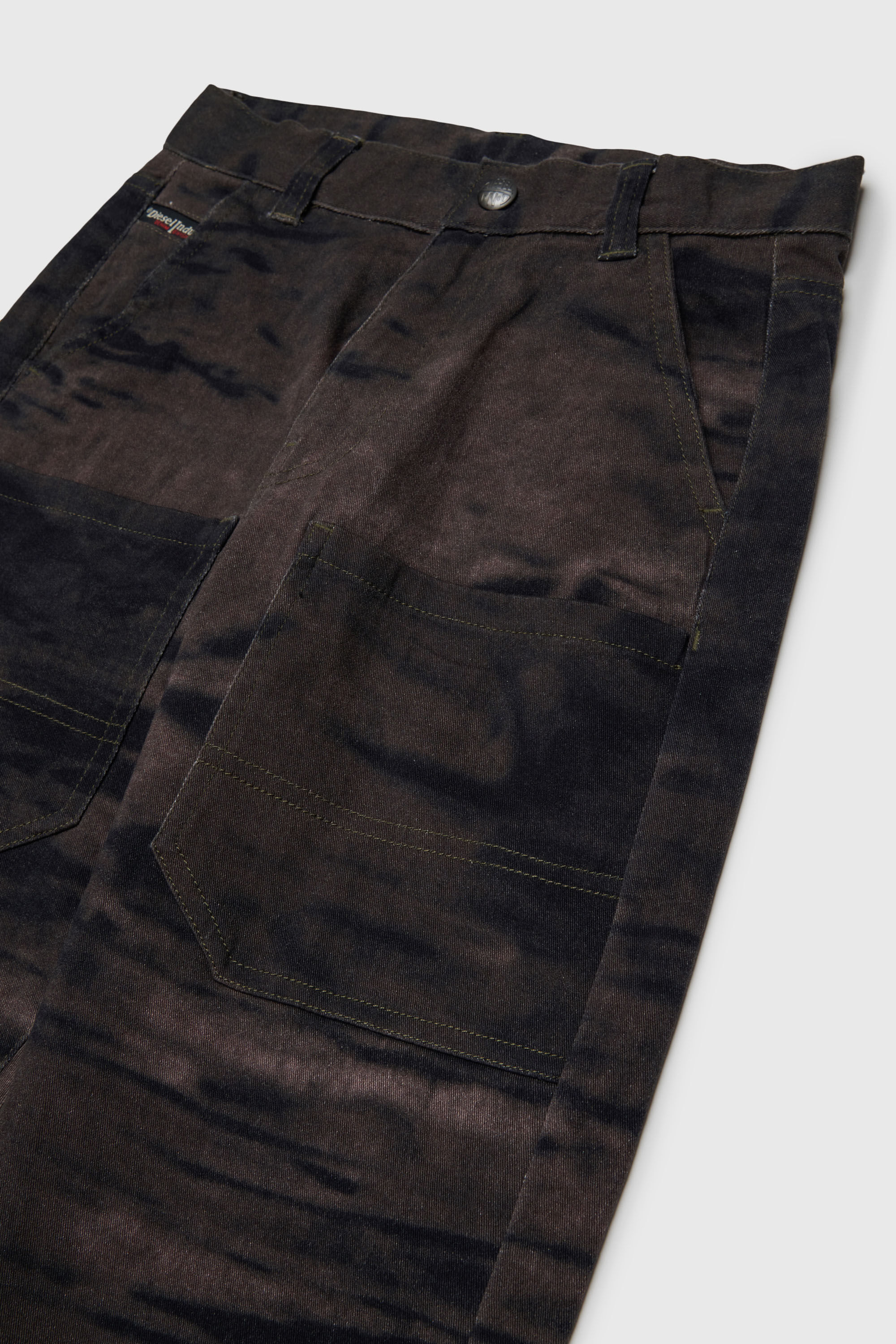 Diesel - PJAKE, Man's Cotton pants in stretch cotton with streaky effect in Green - 3