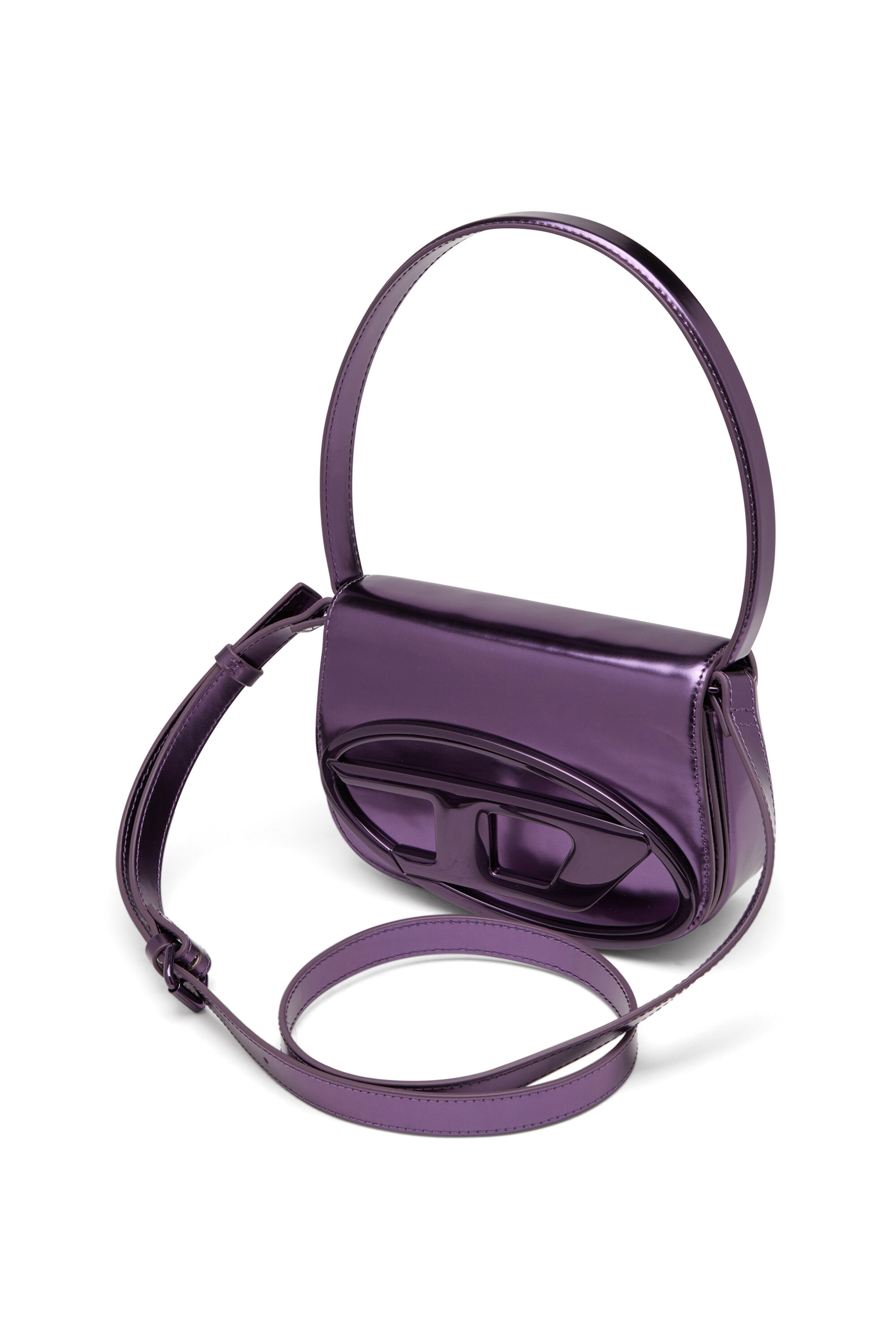 ◆DIESEL◆ 1DR XS Tote Bag Purple X08709P2197HA063 X08709P21 Women's 1DR-Iconic shoulder bag in mirrored leather | Violet