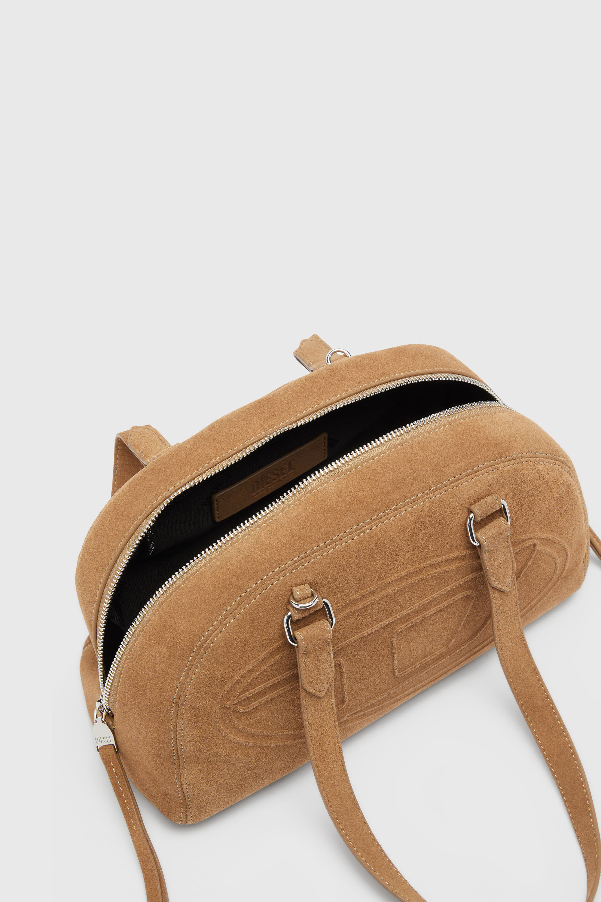 Diesel - 1DR DOME SHOULDER, Unisex's 1DR Dome-Suede shoulder bag with Oval D logo in Beige - 5