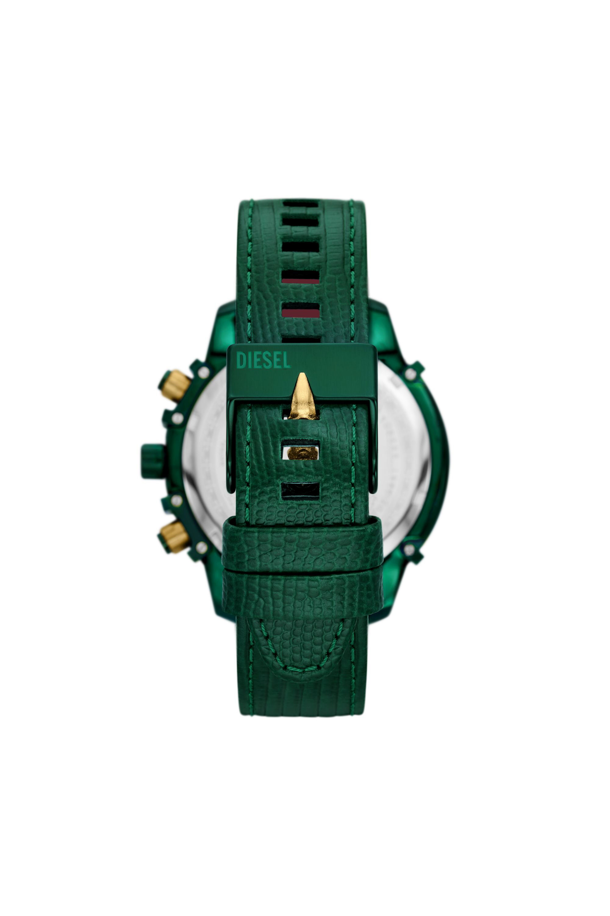 Men's Griffed chronograph green leather watch | Green | Diesel BE