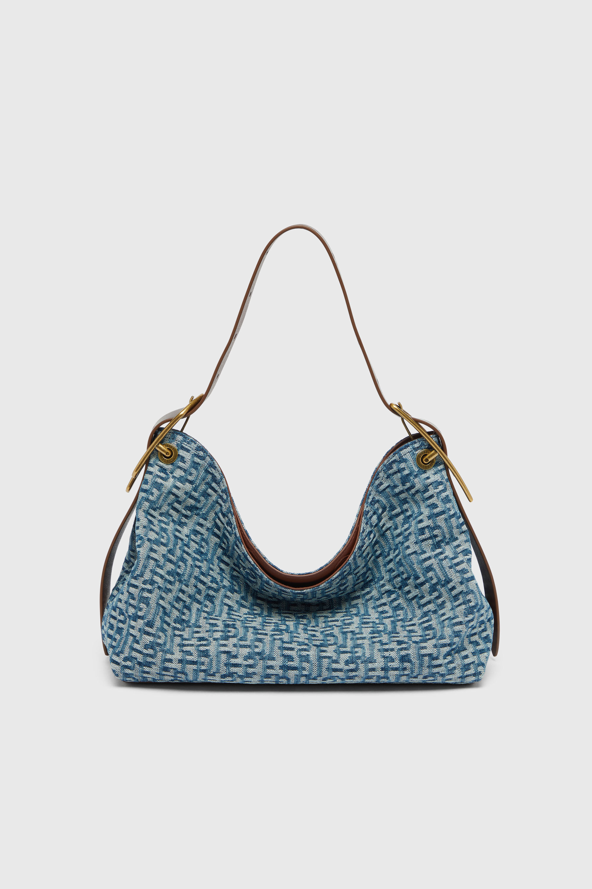 Diesel - D-LINE HOBO S, Woman's D-Line-Shoulder bag in monogram denim in Blue - 2