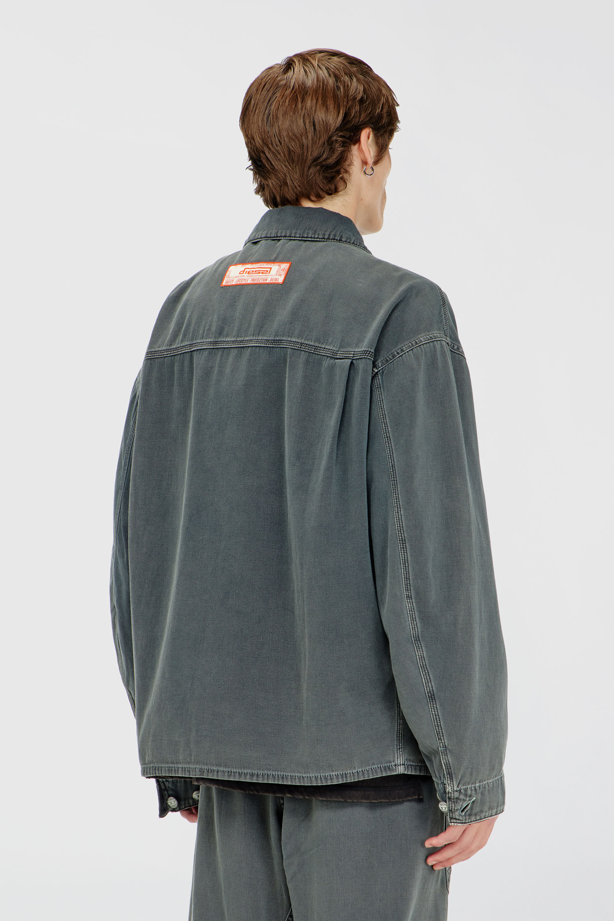 Diesel - D-STACK-U, Unisex's Utility-style jacket in coloured denim in Grey - 4
