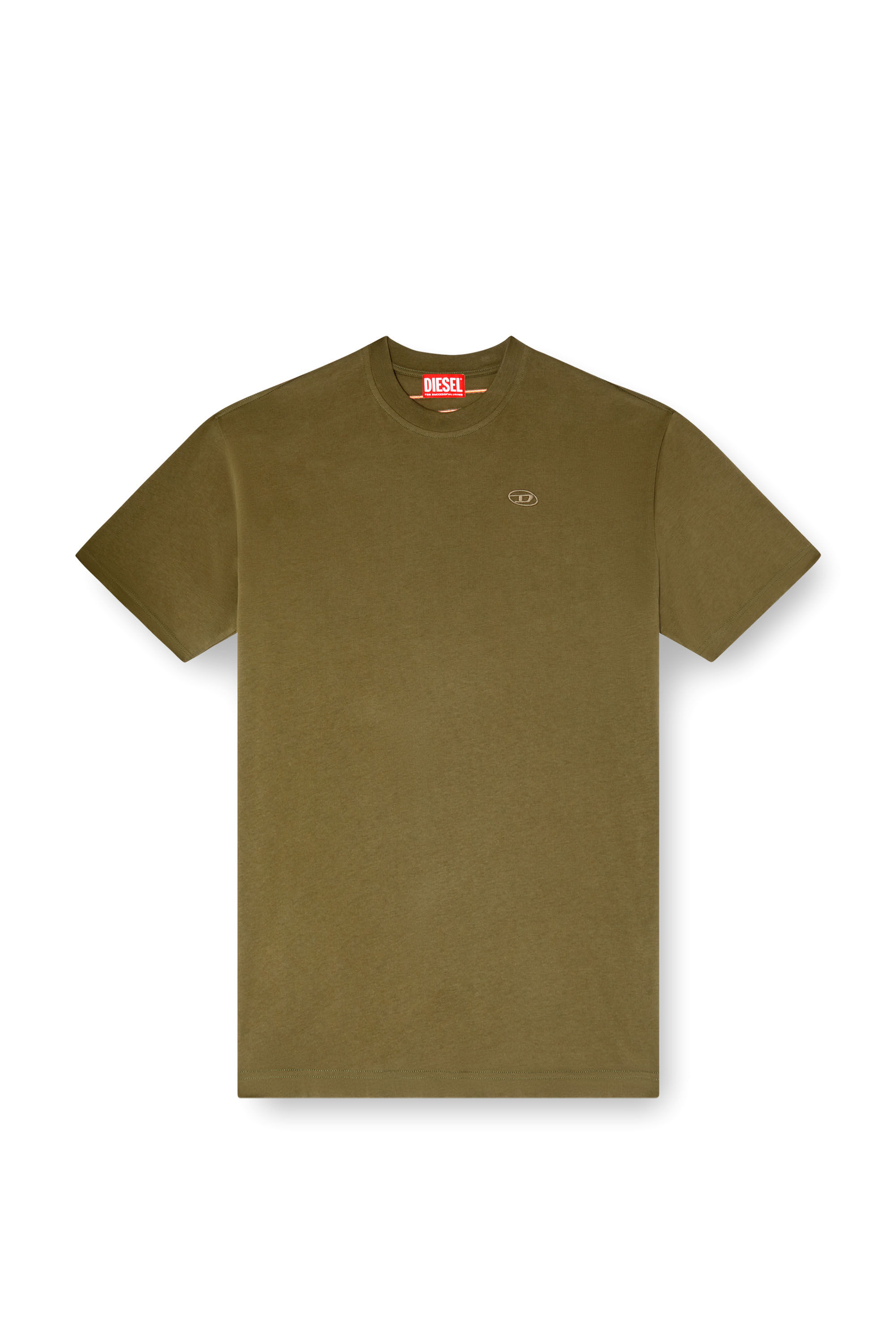 Diesel - T-BOGGY-MEGOVAL-D, Man's T-shirt with maxi oval D embroidery in Green - 2