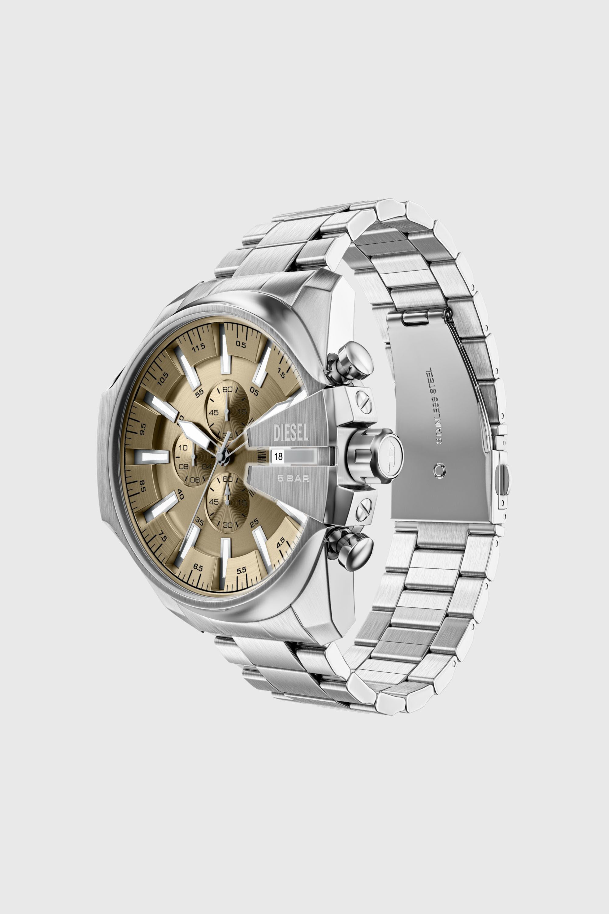 Diesel - DZ4702 WATCH, Man's Mega Chief Slim Chronograph Stainless Steel Watch in Silver - 7