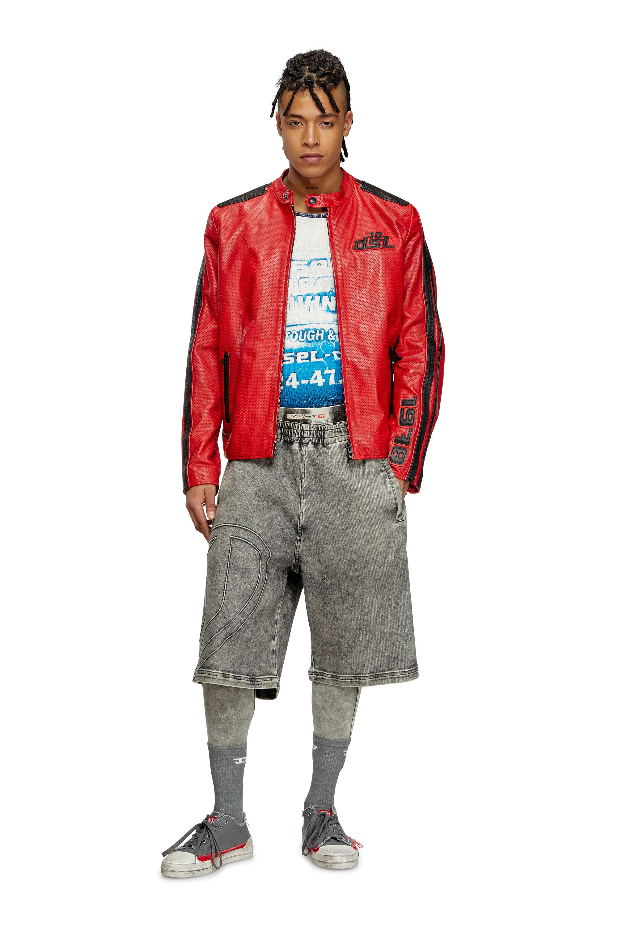 【関税&送料込】Diesel Grey Stretch Cotton Blend S-Ruben Swe Diesel S D Verse Low Frayed Lace Canva Mens Sneakers In Grey
