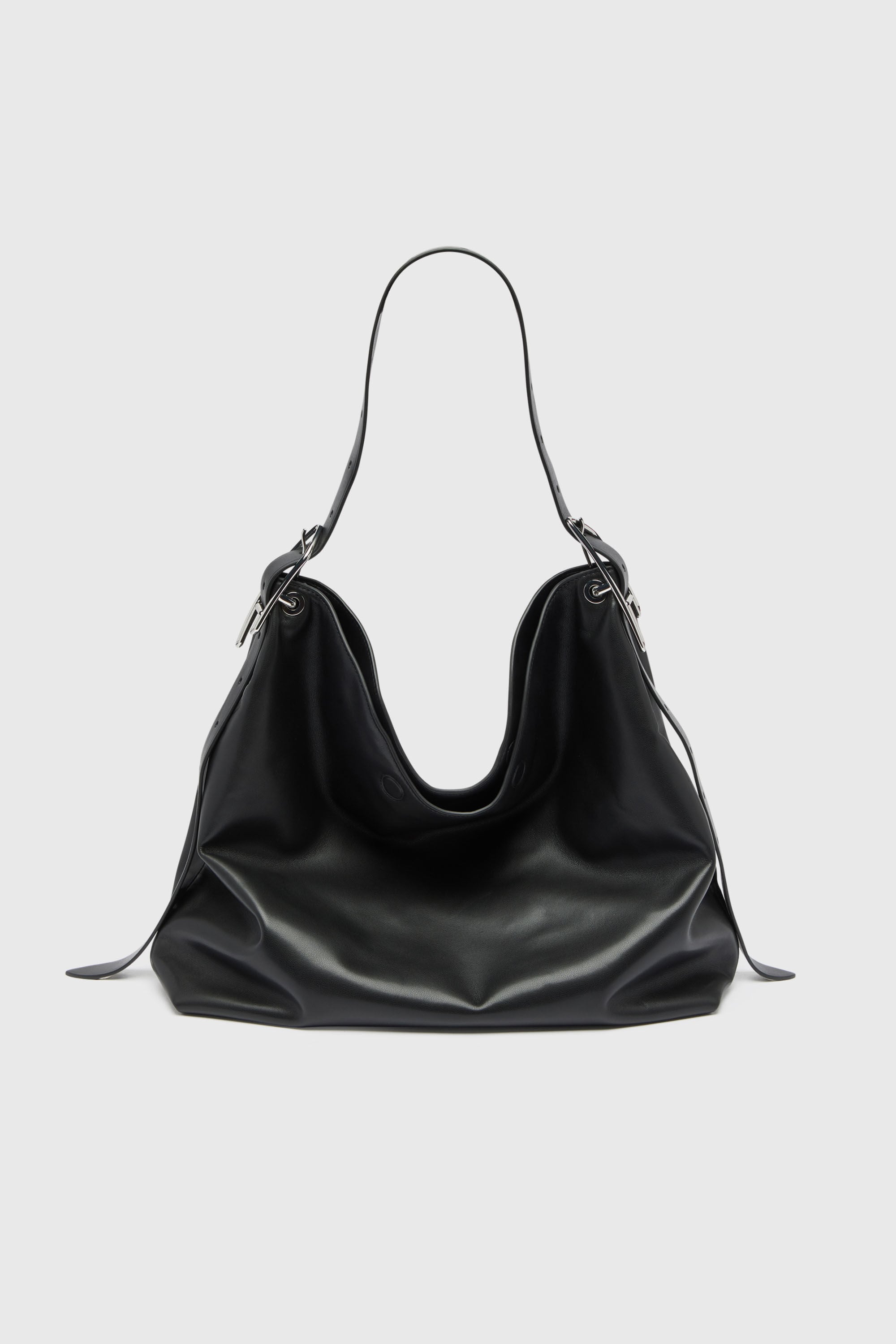 Diesel - D-LINE HOBO L, Woman's D-Line-Leather hobo bag in Black - 3