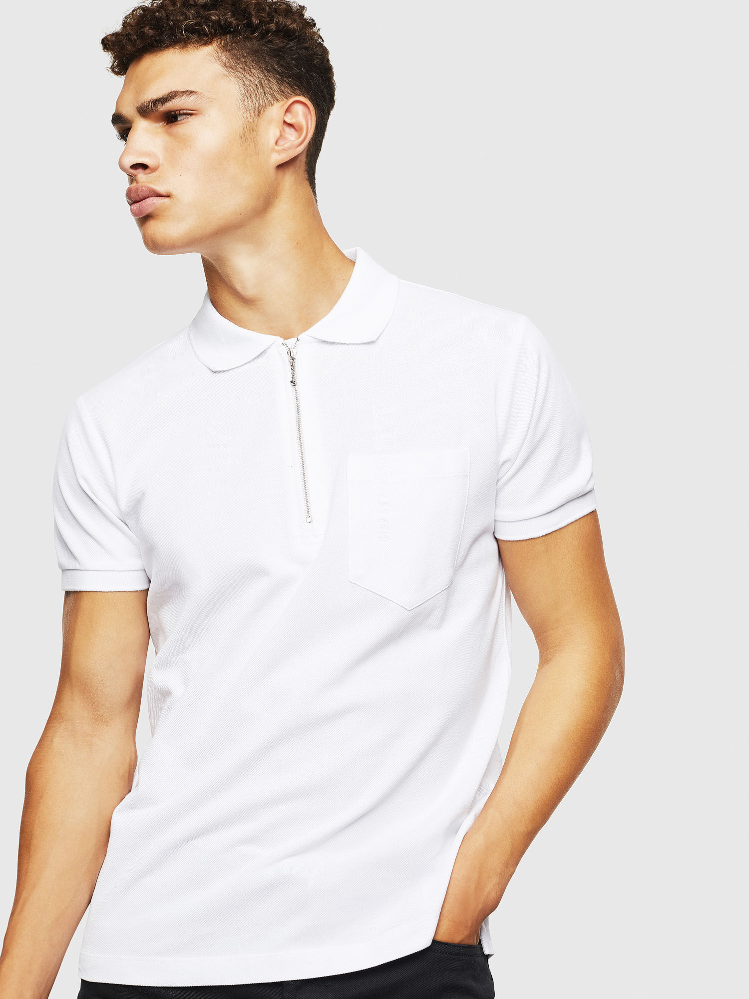 diesel white polo shirt