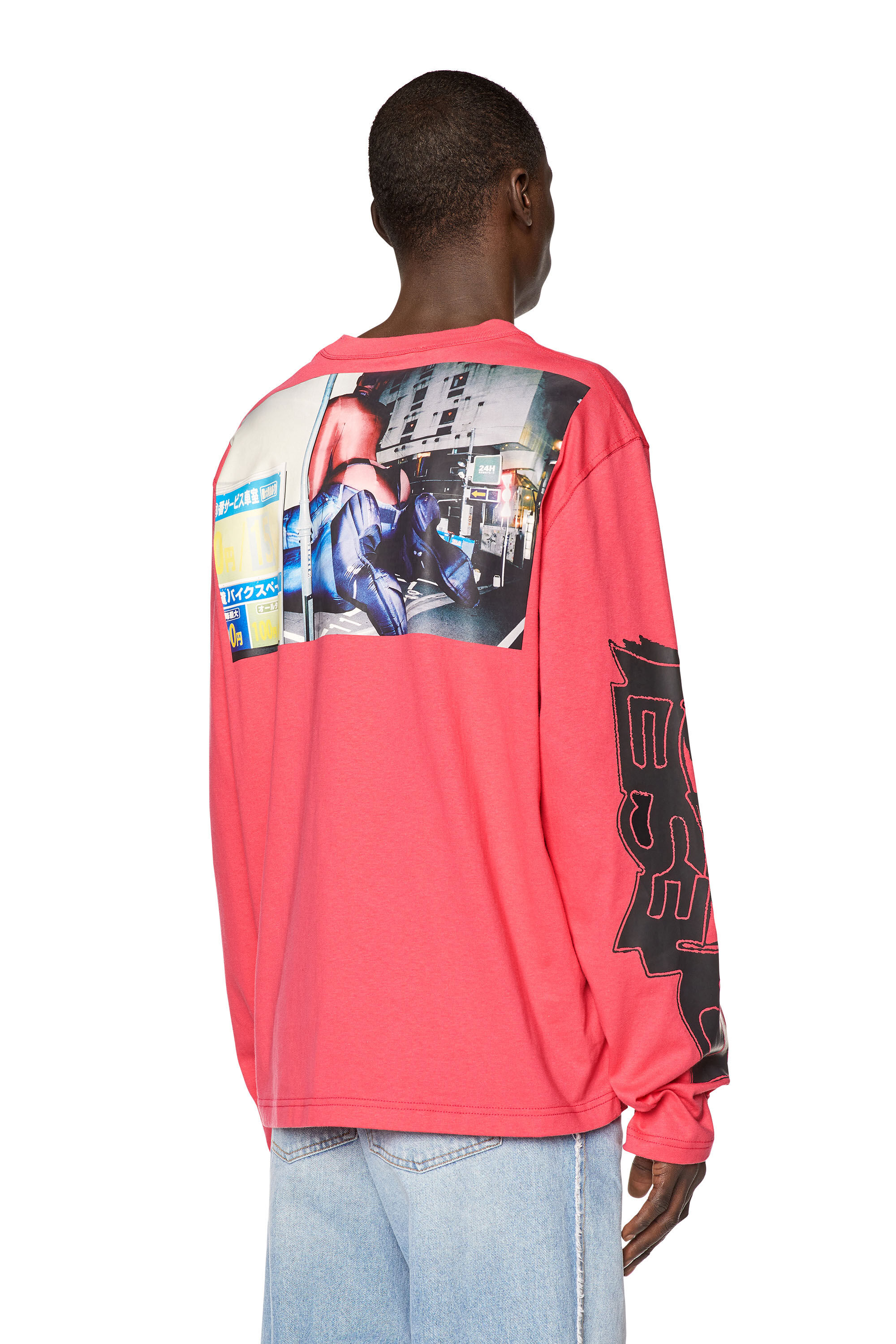 Men s Long sleeve T shirt with photo prints T CRANE LS L2 Diesel