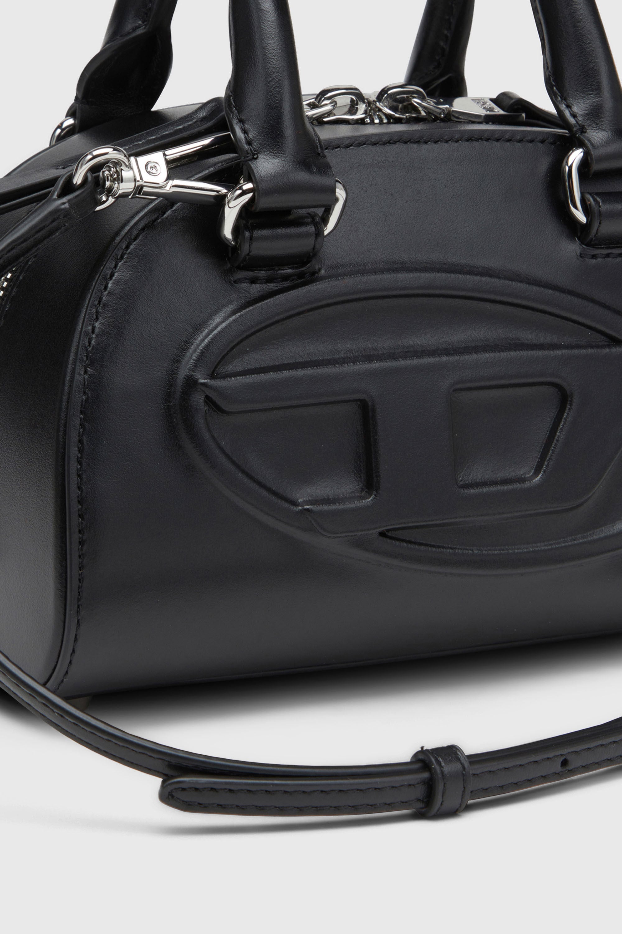Diesel - 1DR DOME CROSSBODY, Woman's 1DR Dome-Leather Small bowling bag in Black - 6