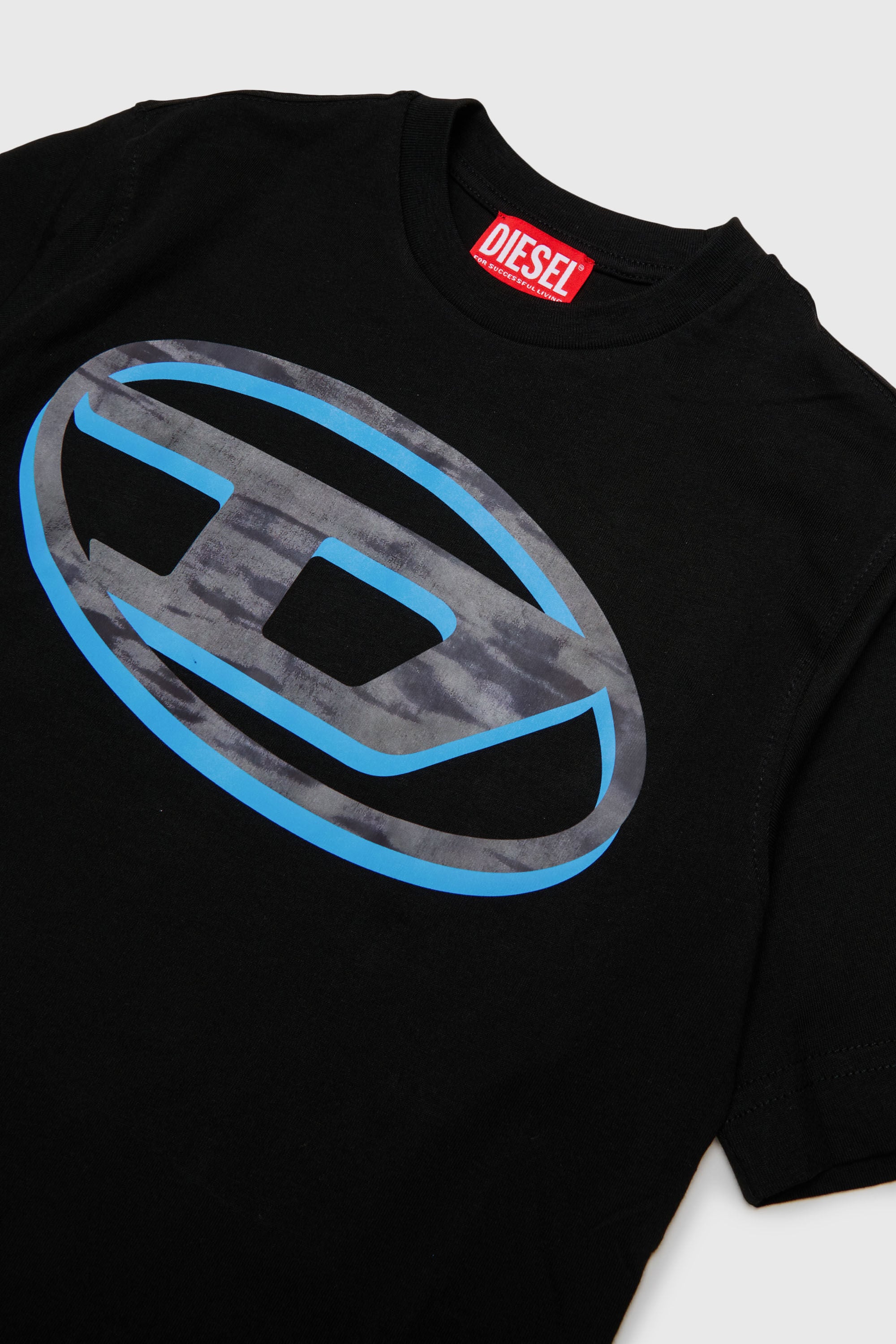 Diesel - TVEL OVER, Man's T-shirt with two-tone Oval D print in Black - 3