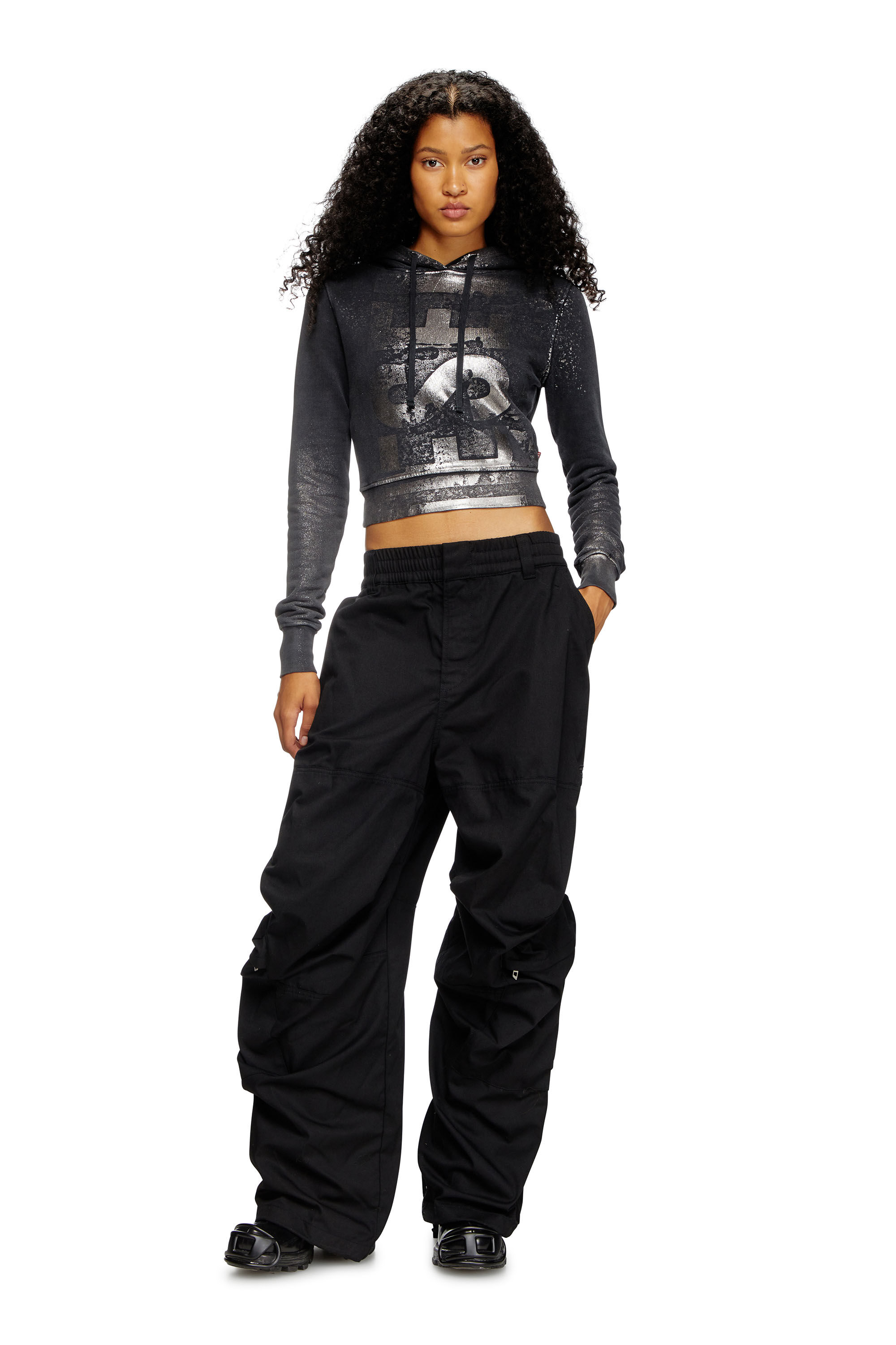 Diesel - P-ARNE-FEM-P2, Woman's Cargo pants in cotton twill in Black - 1