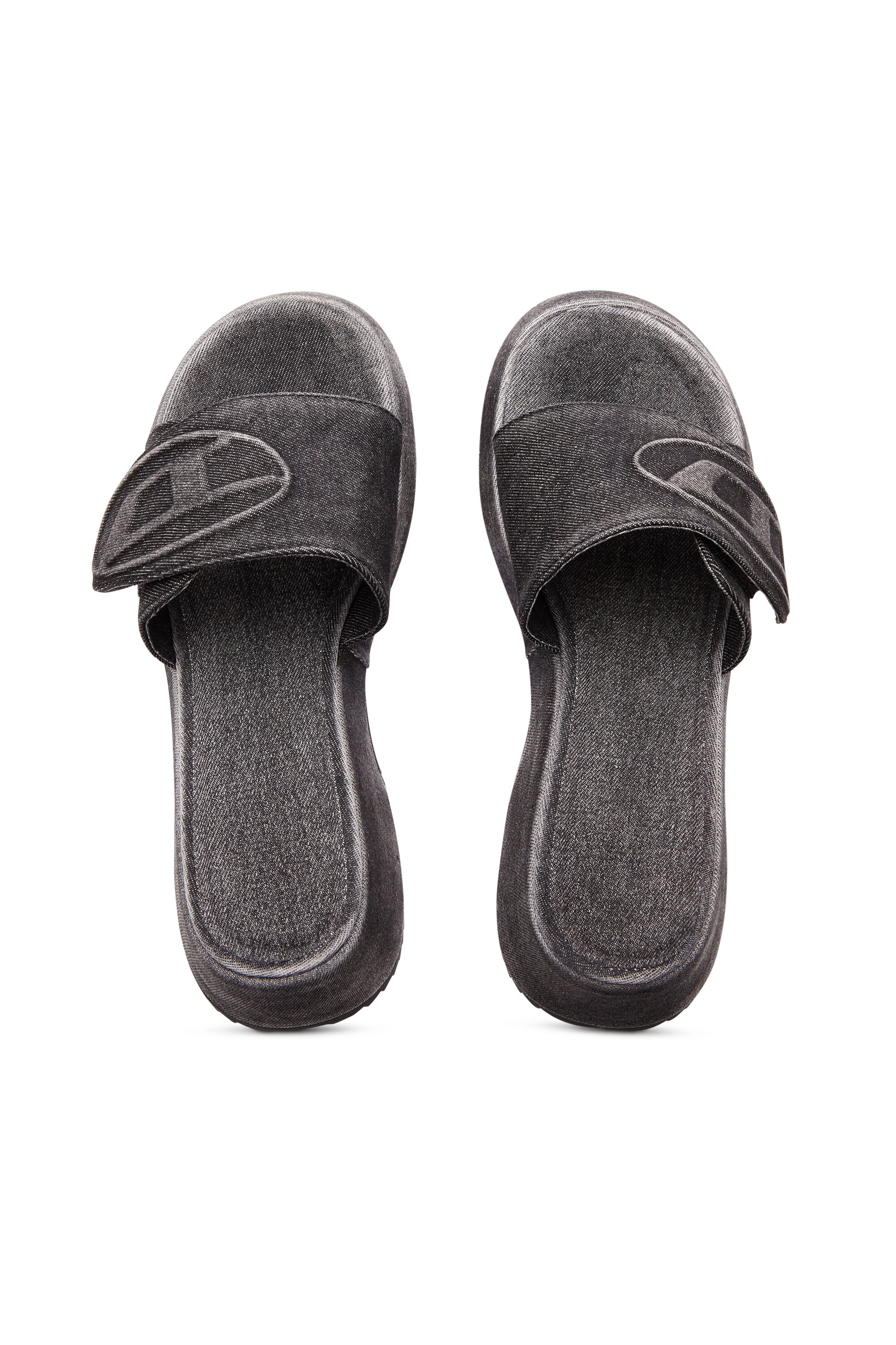 Diesel - SA-OVAL D PF W, Woman's Sa-Oval D-Denim slide sandals with Oval D strap in Black - 4