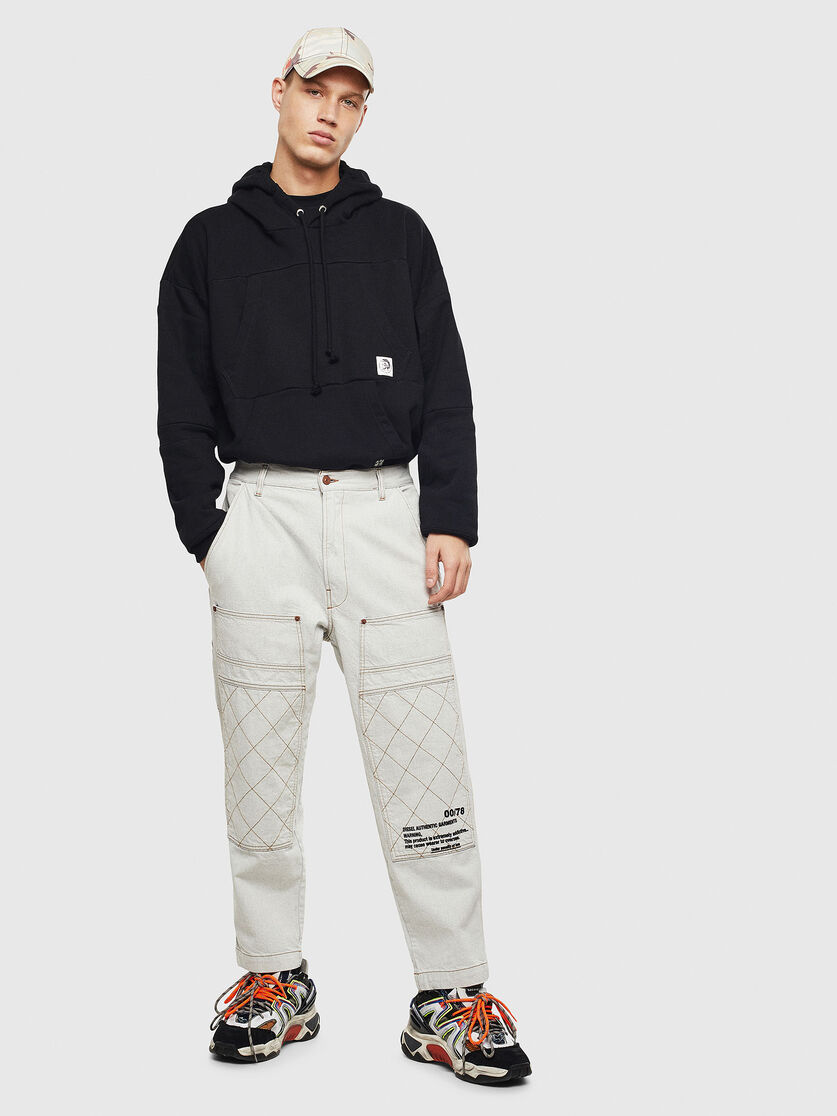 D Frak Man Workwear Jeans With Quilted Patches Diesel