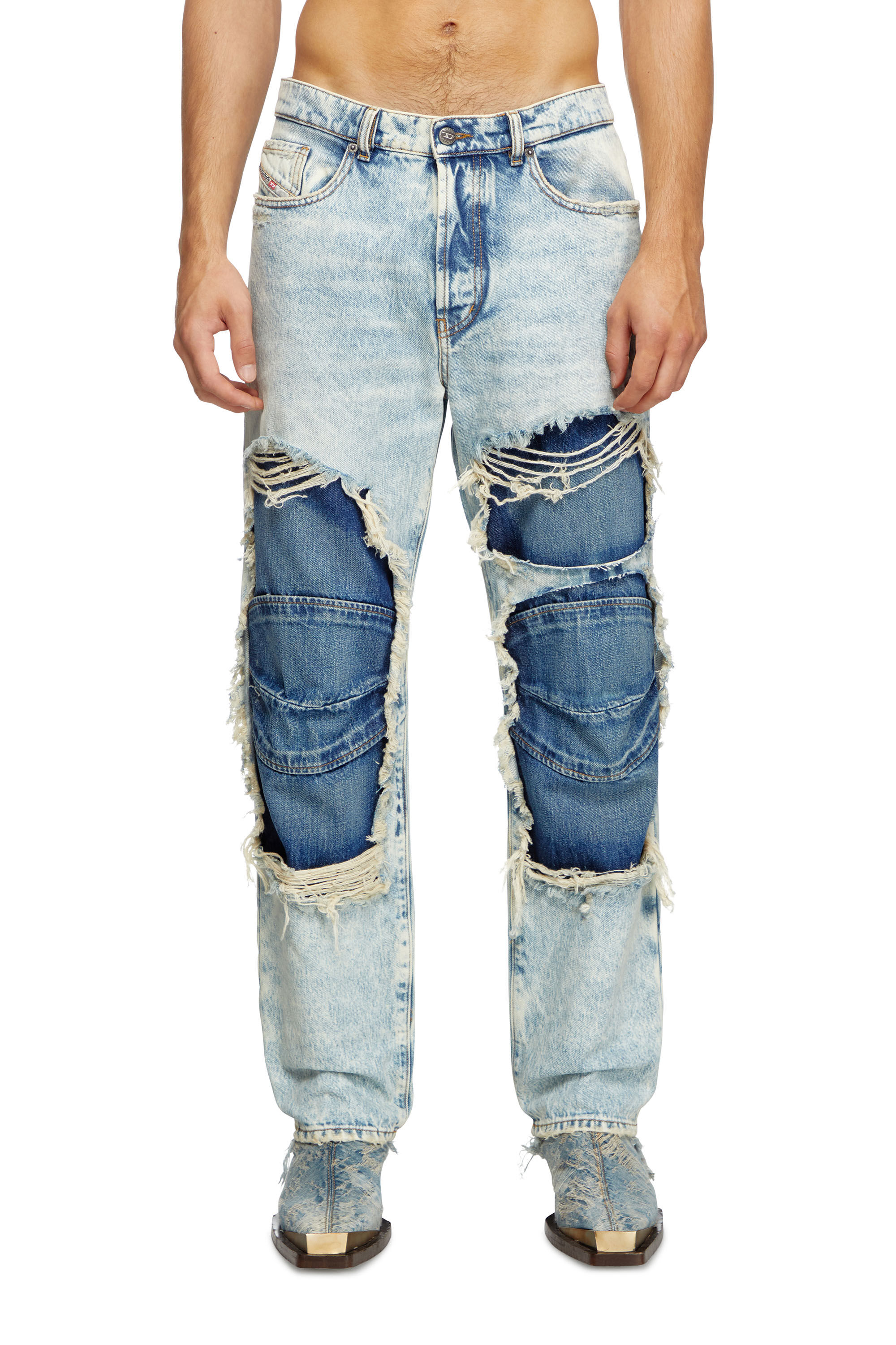 Diesel - Unisex's Straight Jeans D-Fire 0AJEN, Light Blue - 3