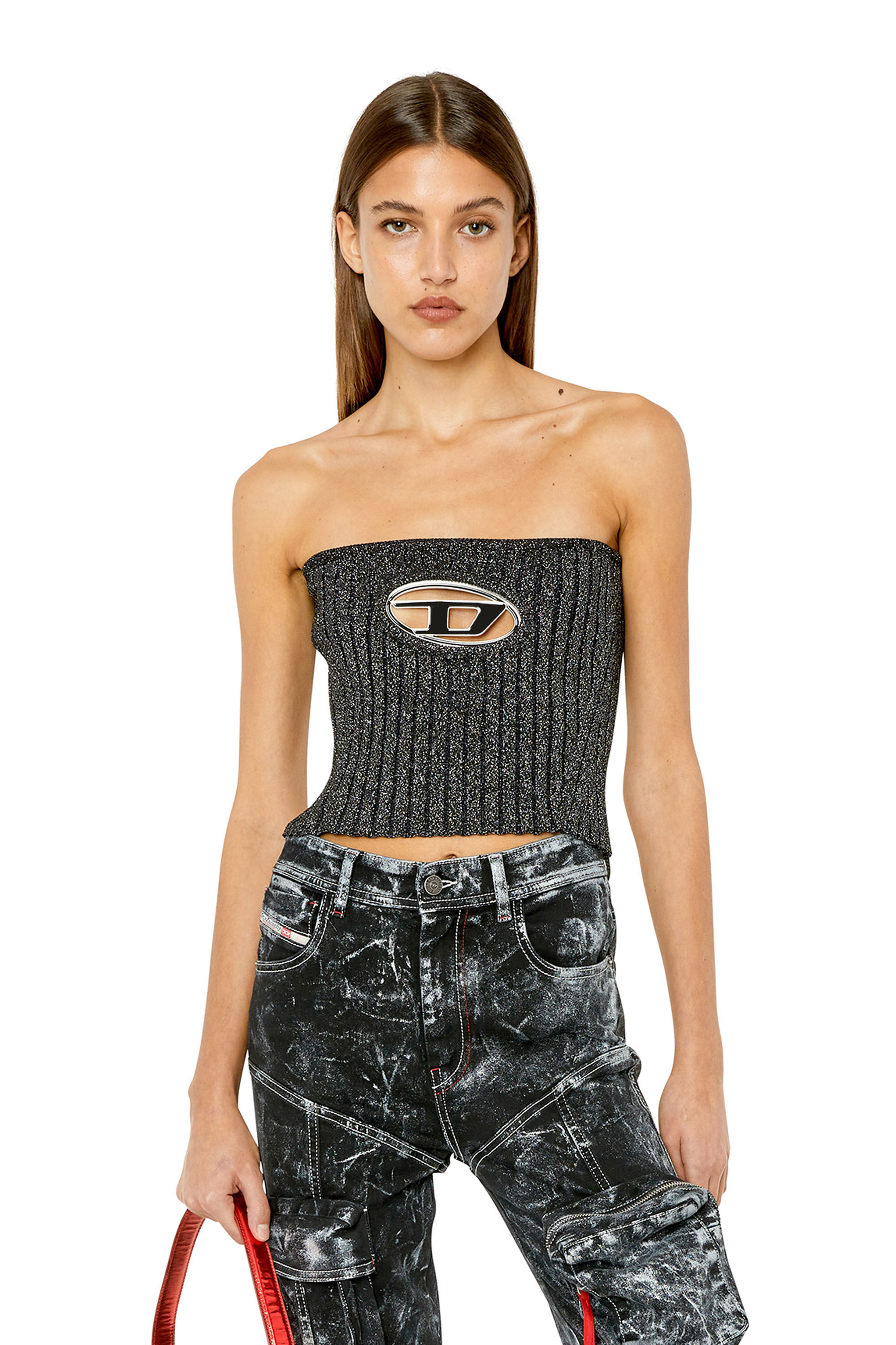 Women's Bandeau top with cut-out D | M-CLARKSVILLE-LUREX Diesel