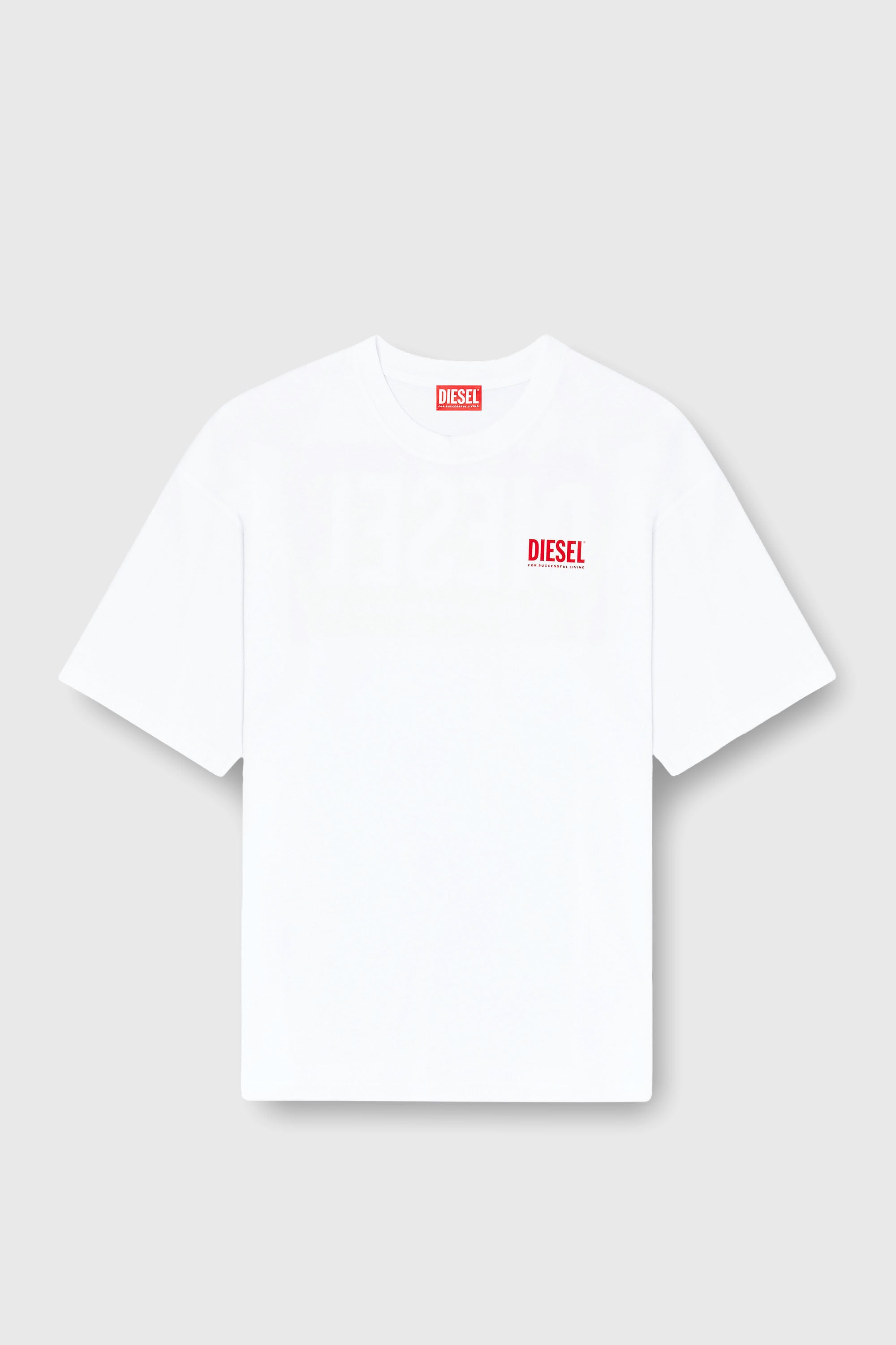 Diesel - T-BOXT-BISK, Man's Cotton T-shirt with Diesel Biscotto print in White - 2
