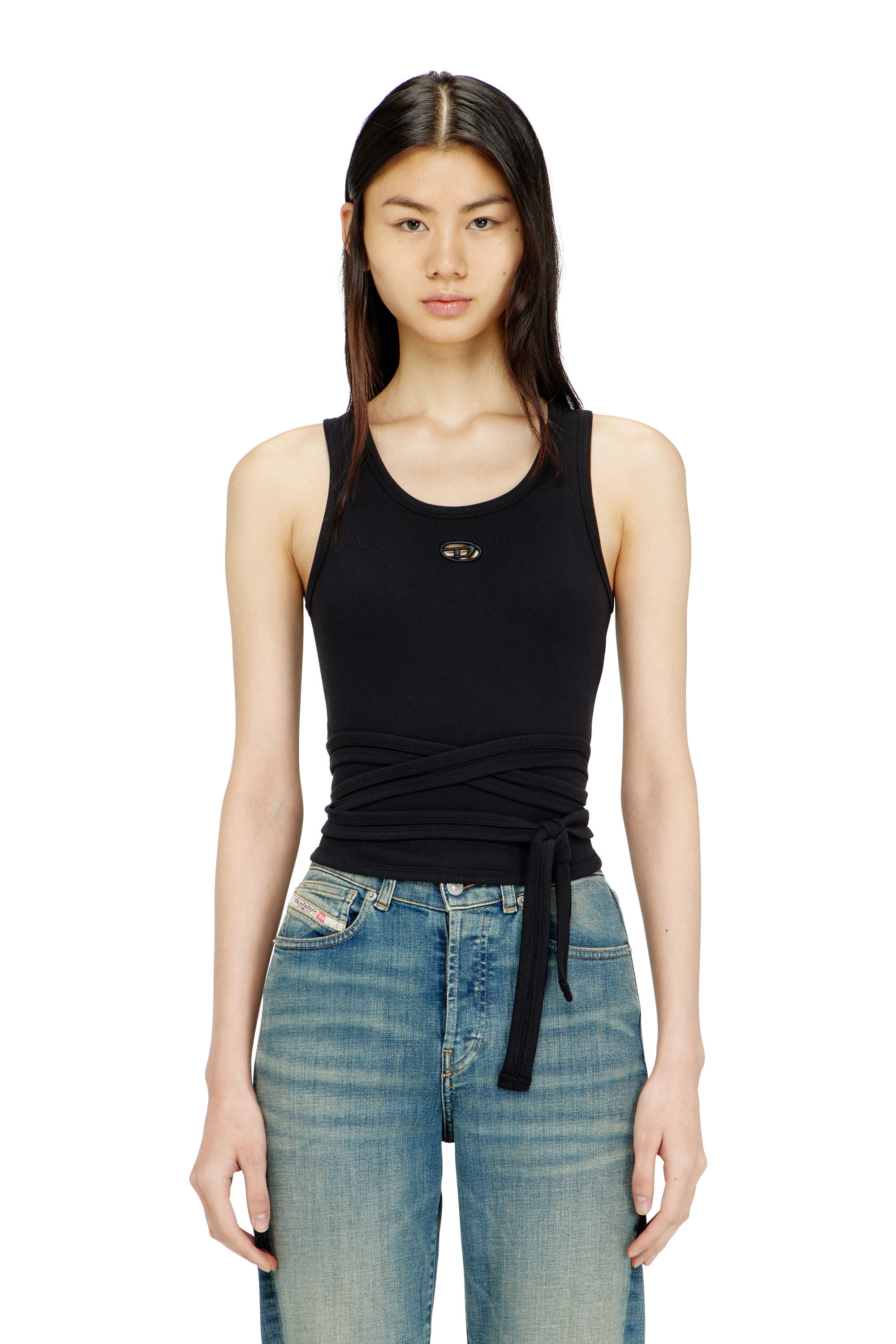 Diesel - T-ANKY-TAIL-S1, Woman's Crop top with wrap-around design in null - 2