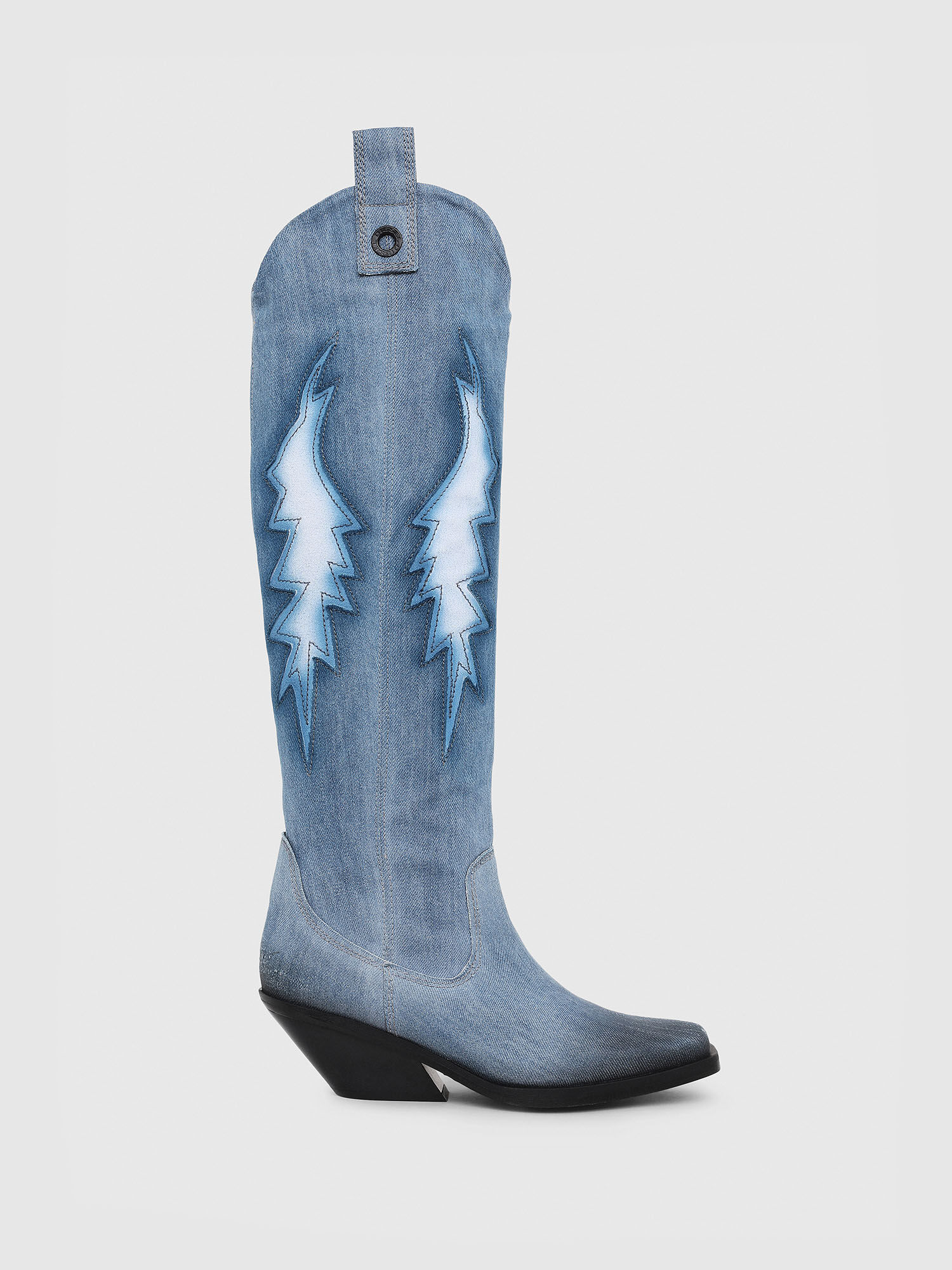 denim cowboy boots
