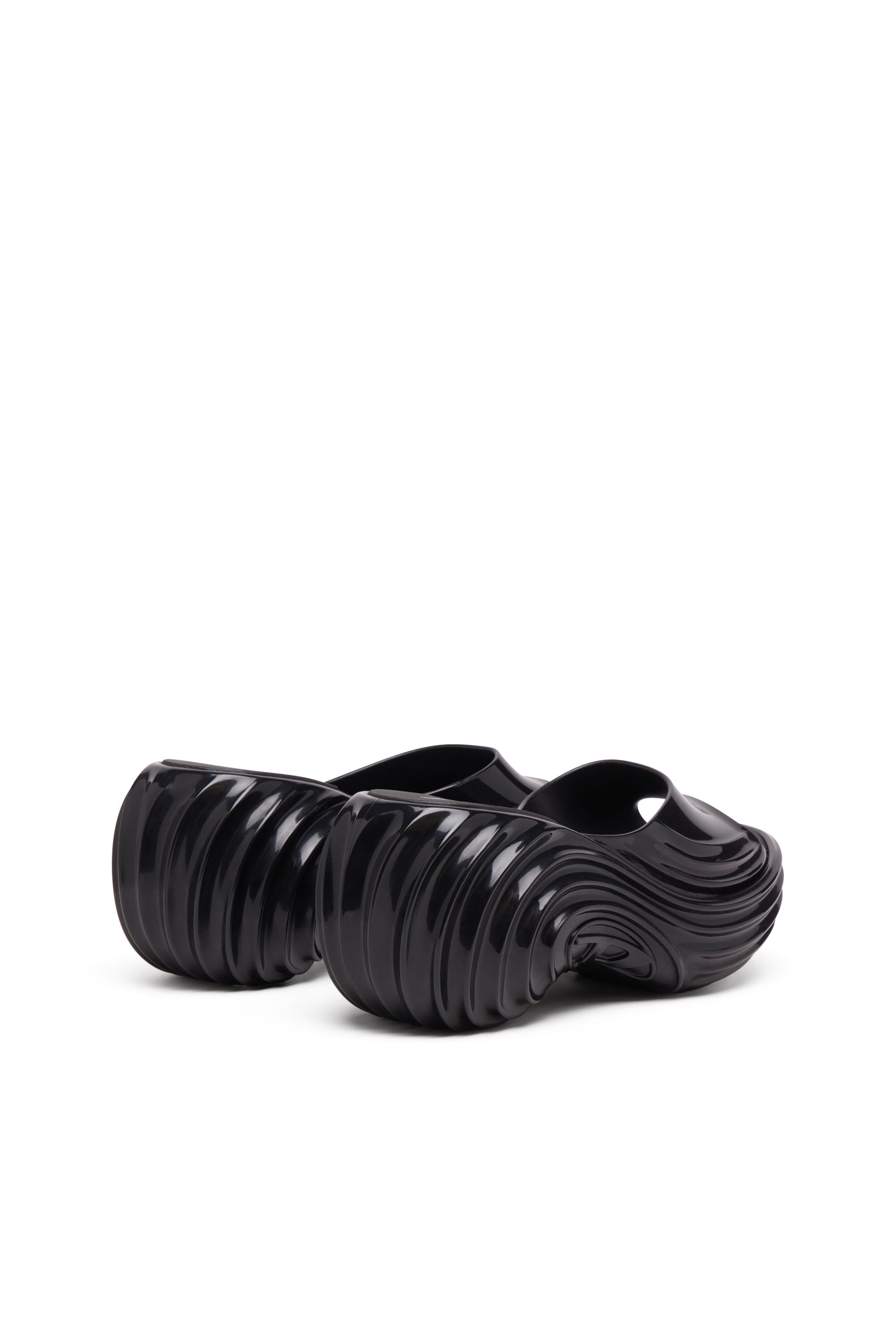 Women's Platform mule in Melflex® | Black | Diesel {{Country}}