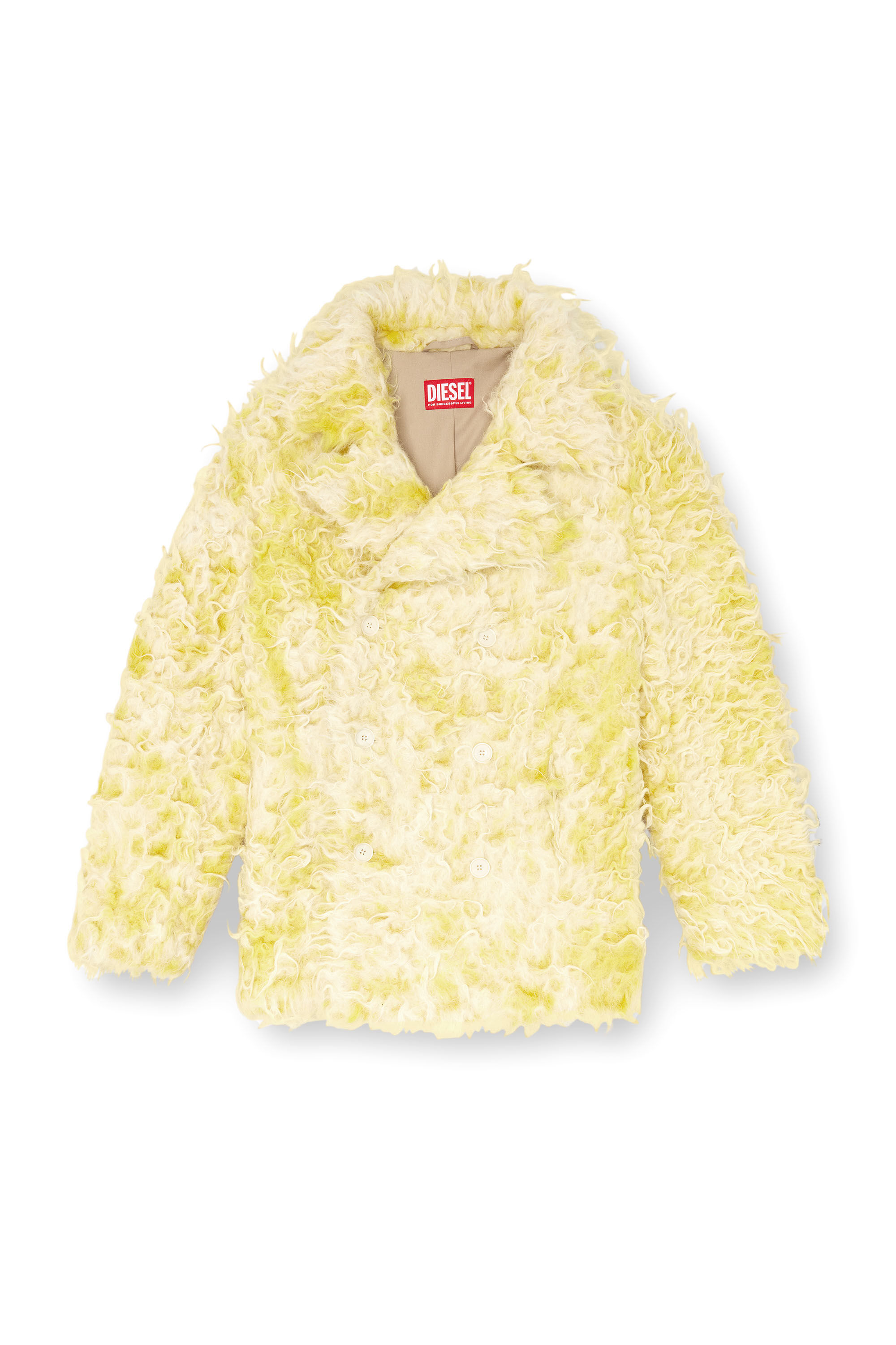 Yellow shaggy jacket cheap