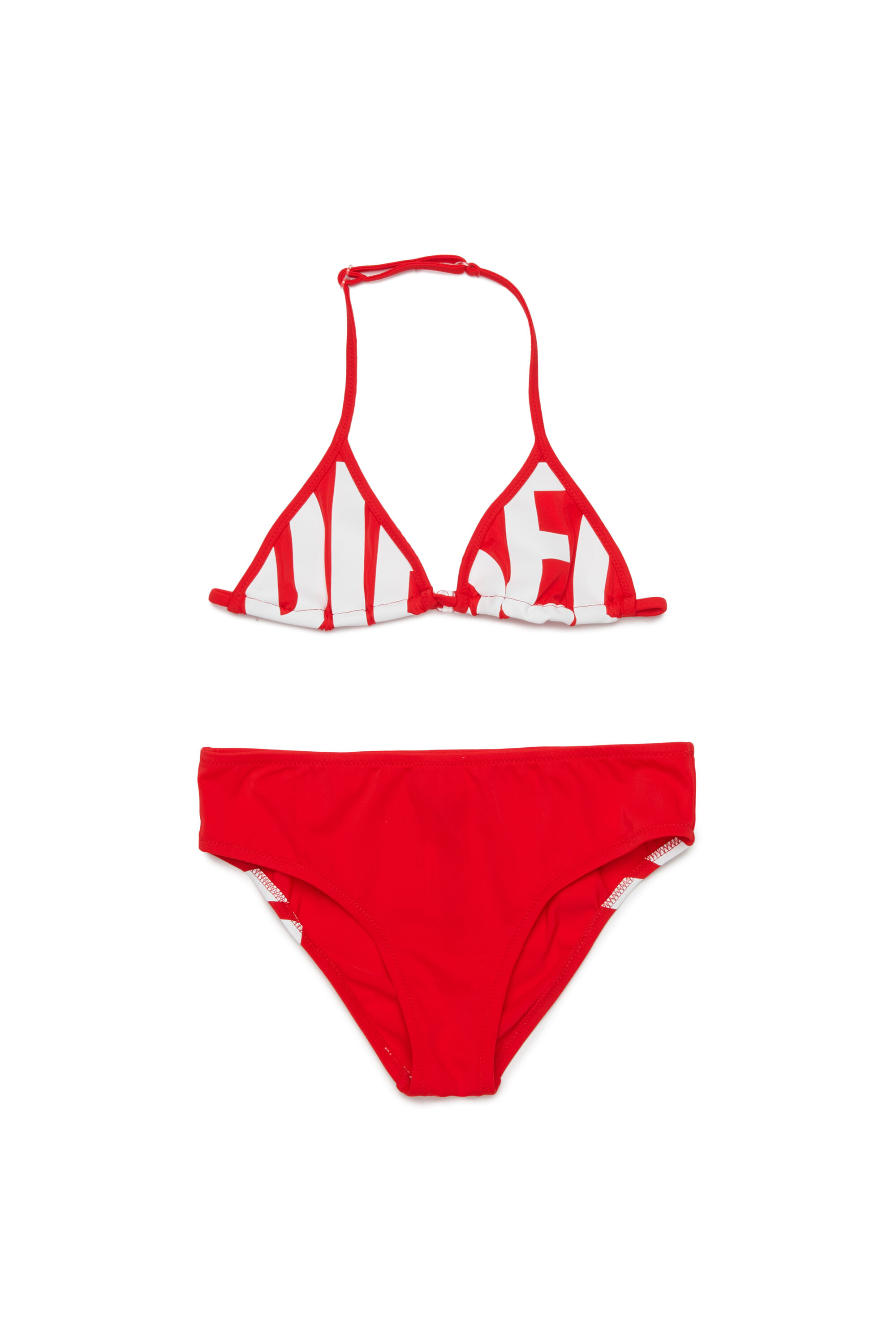 Diesel - MIDDY, Woman's Bikini in solid colour with maxi logo in Red - 1