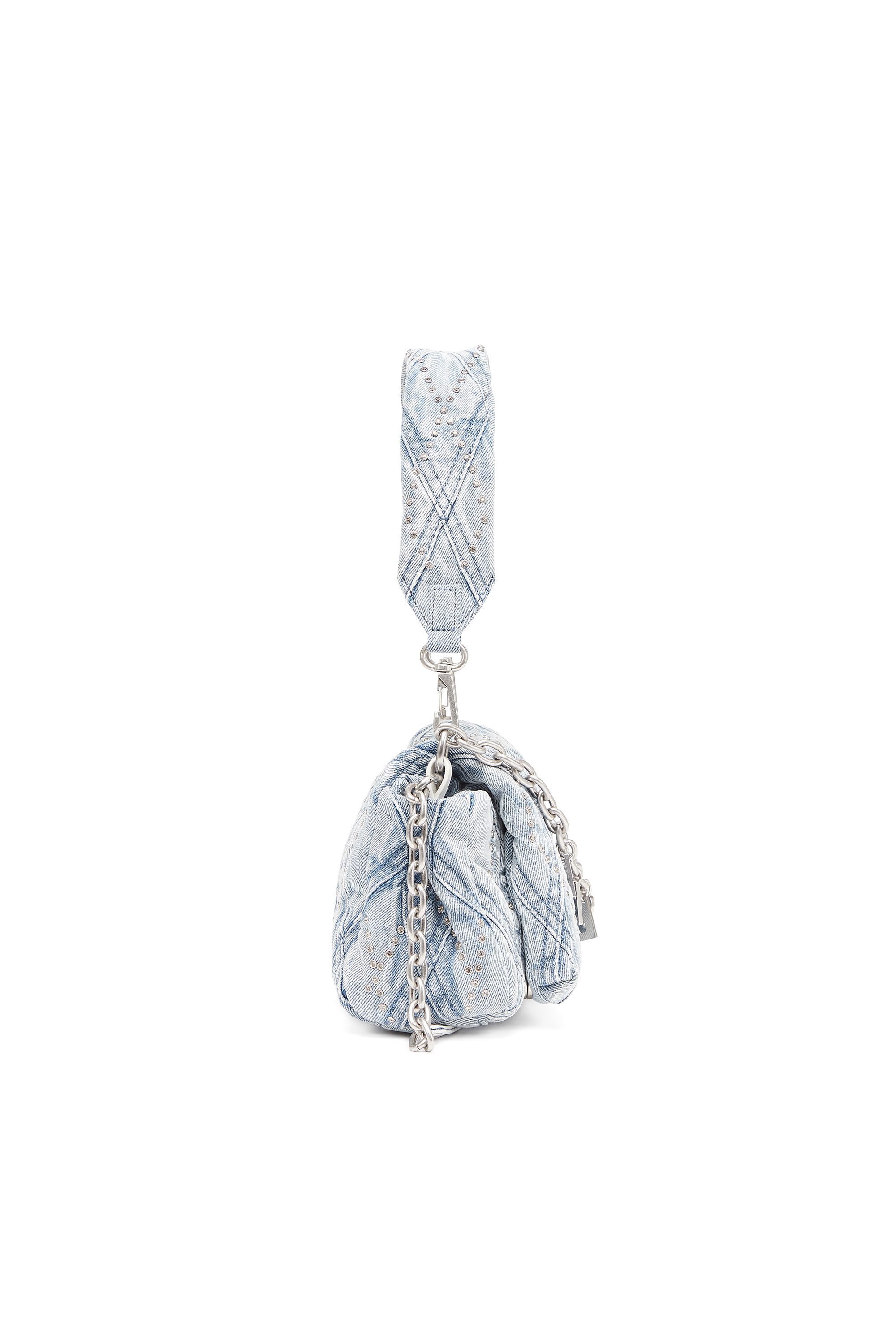 Women's Charm-D Shoulder S Denim bag with crystals | Blue