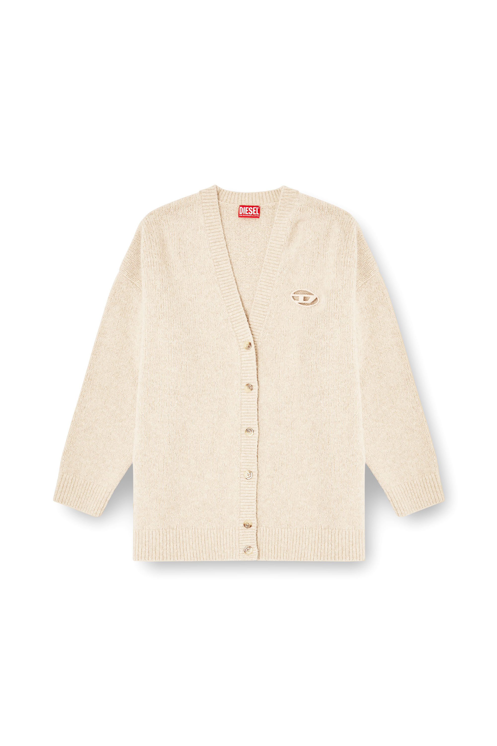 Diesel - M-AREELA, Woman's Cardigan in wool and alpaca blend in Beige - 2