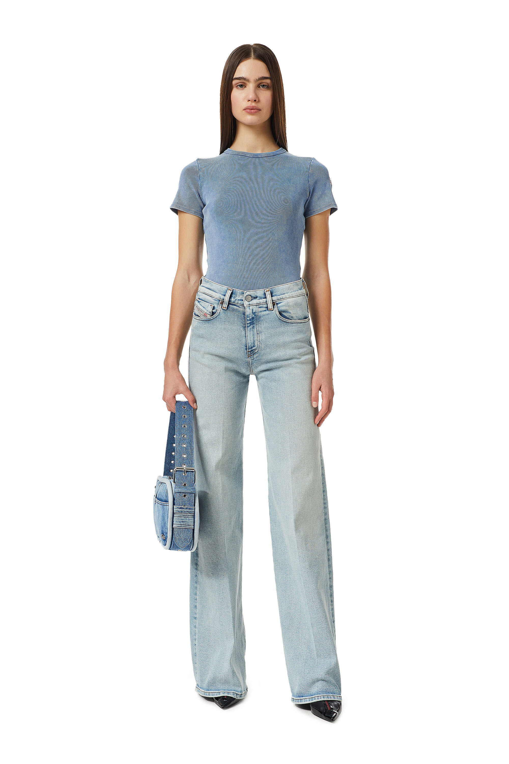 Diesel - 1978 D-Akemi 09C08 Bootcut and Flare Jeans, Light Blue - Image 1
