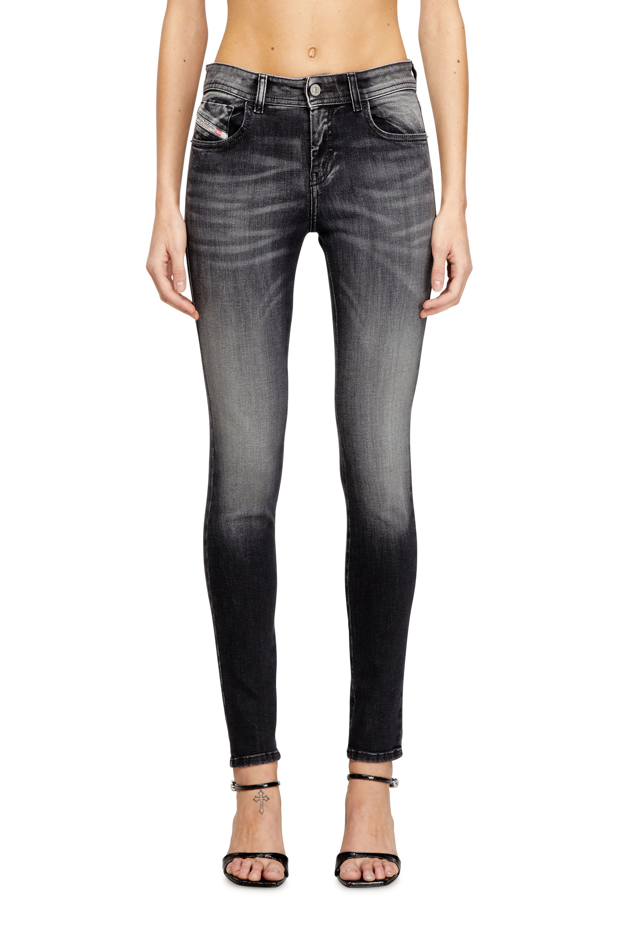 お値下げDIESEL SLANDY スーパースキニーデニム W27 L32 Women's Skinny Jeans | Regular Waist 2017 Slandy | Black/Dark grey