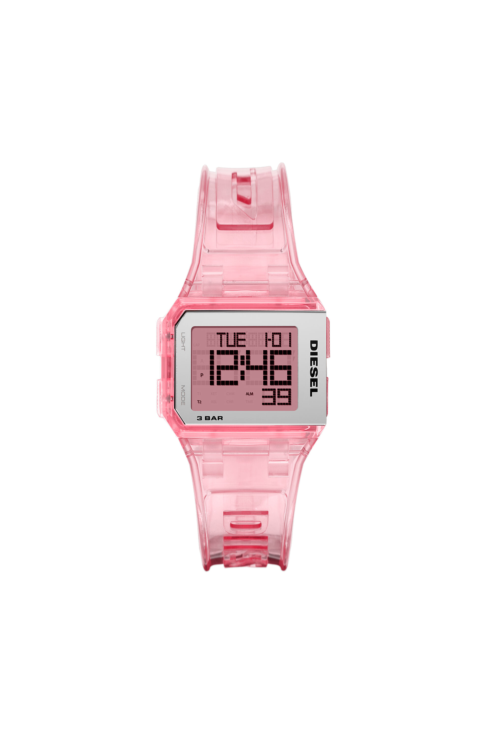 DZ1920 Chopped Digital Millennial Pink Transparent Watch Diesel