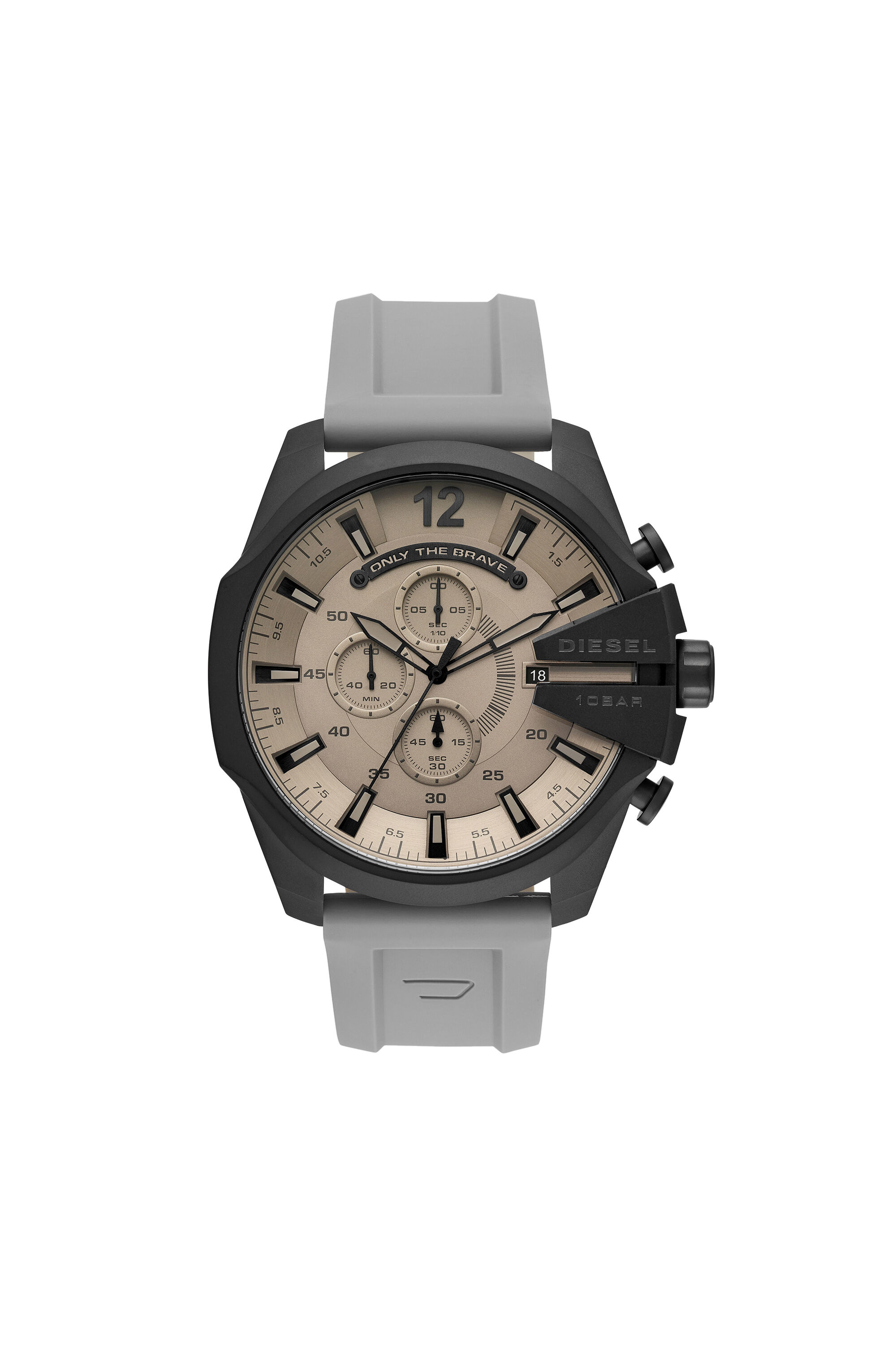 DZ4496 Man Mega Chief analog gray silicone watch Diesel