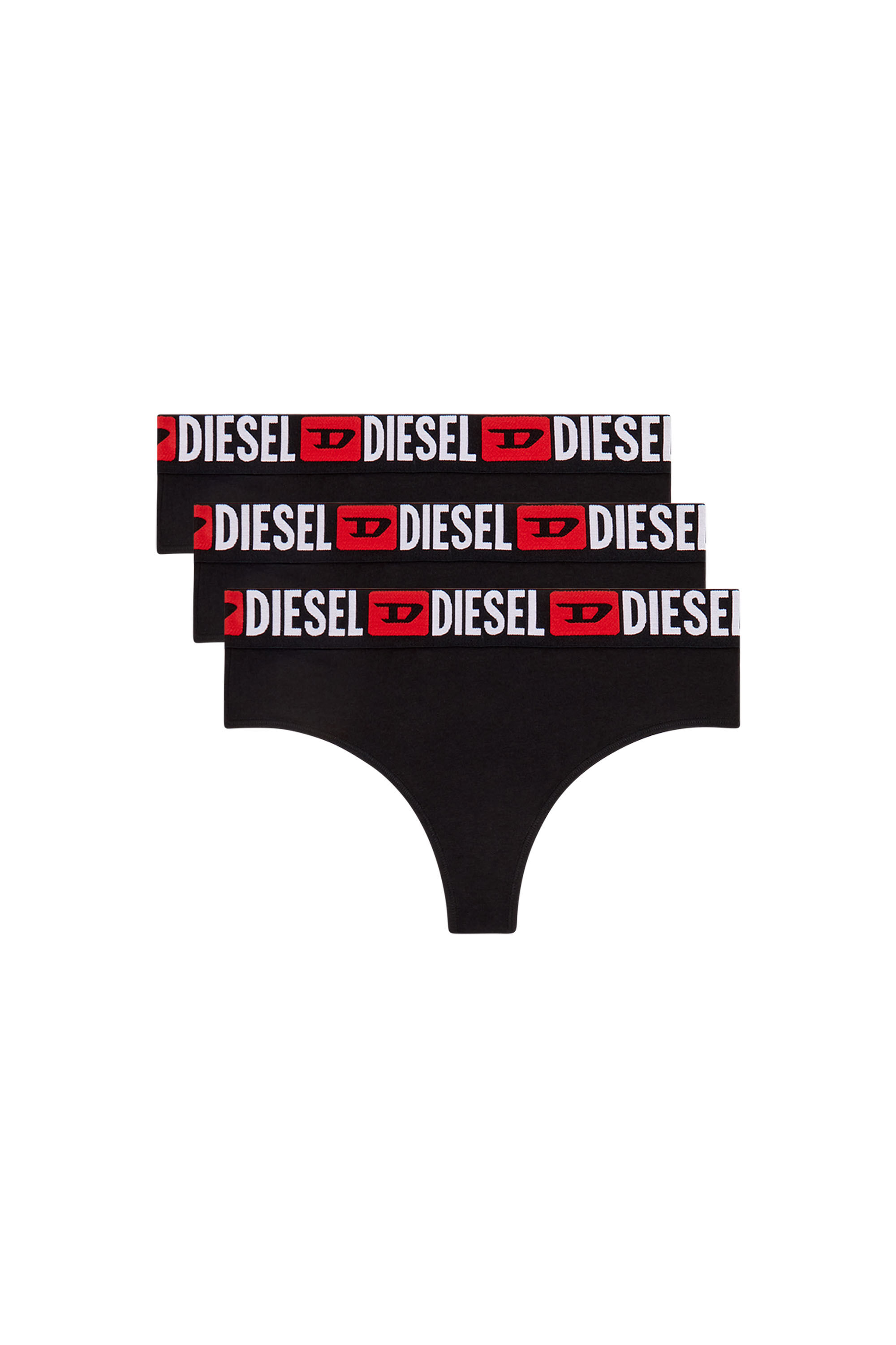 ショーツ DIESEL | UFST-STARS 3PACK STRING THONG BLACK (WOMEN) Women's 3-pack thongs with logo waist | Black | Diesel