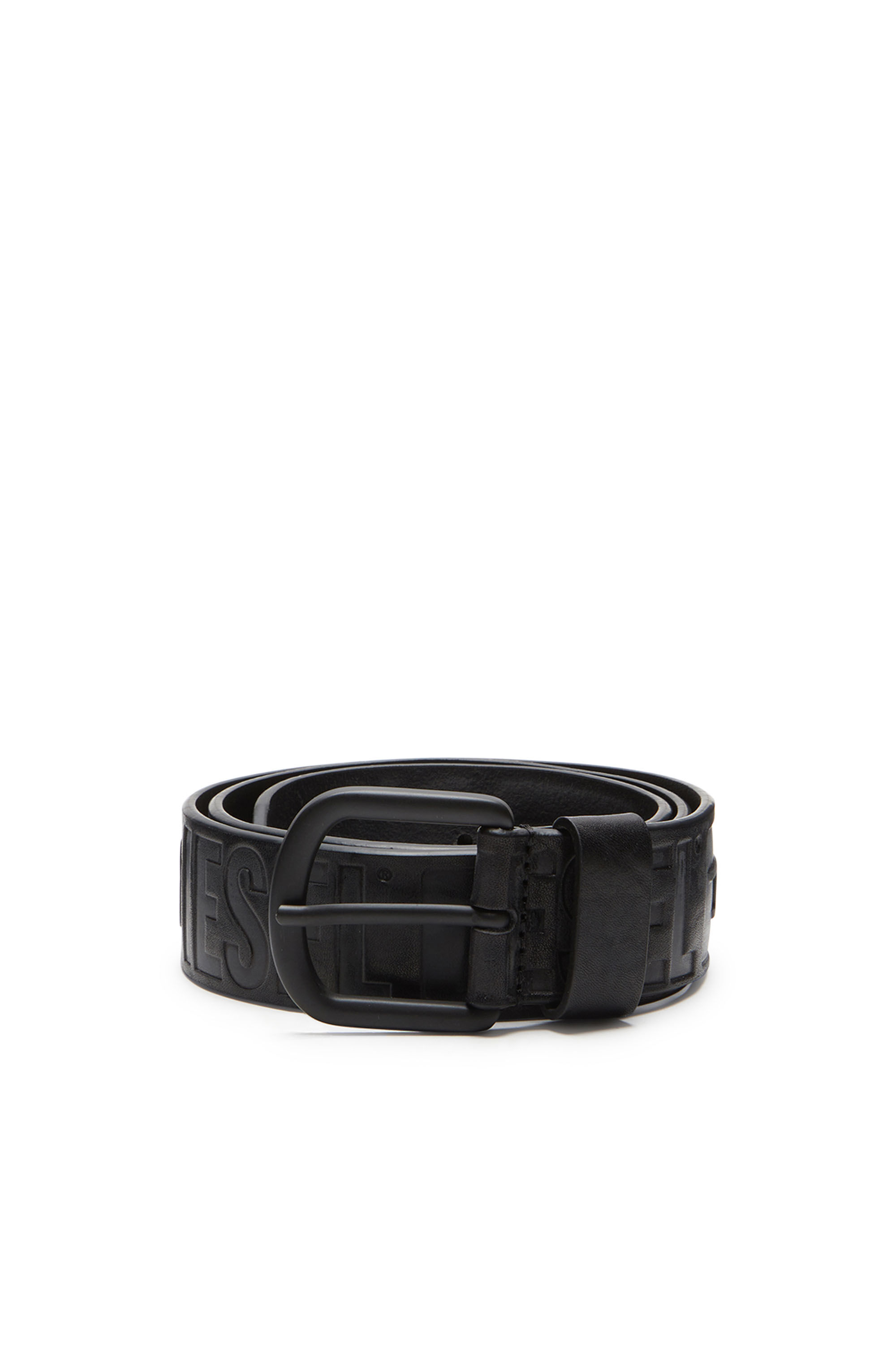 Diesel - B-ARCHIVE II, Man's Belt in logo-debossed leather in Black - 1