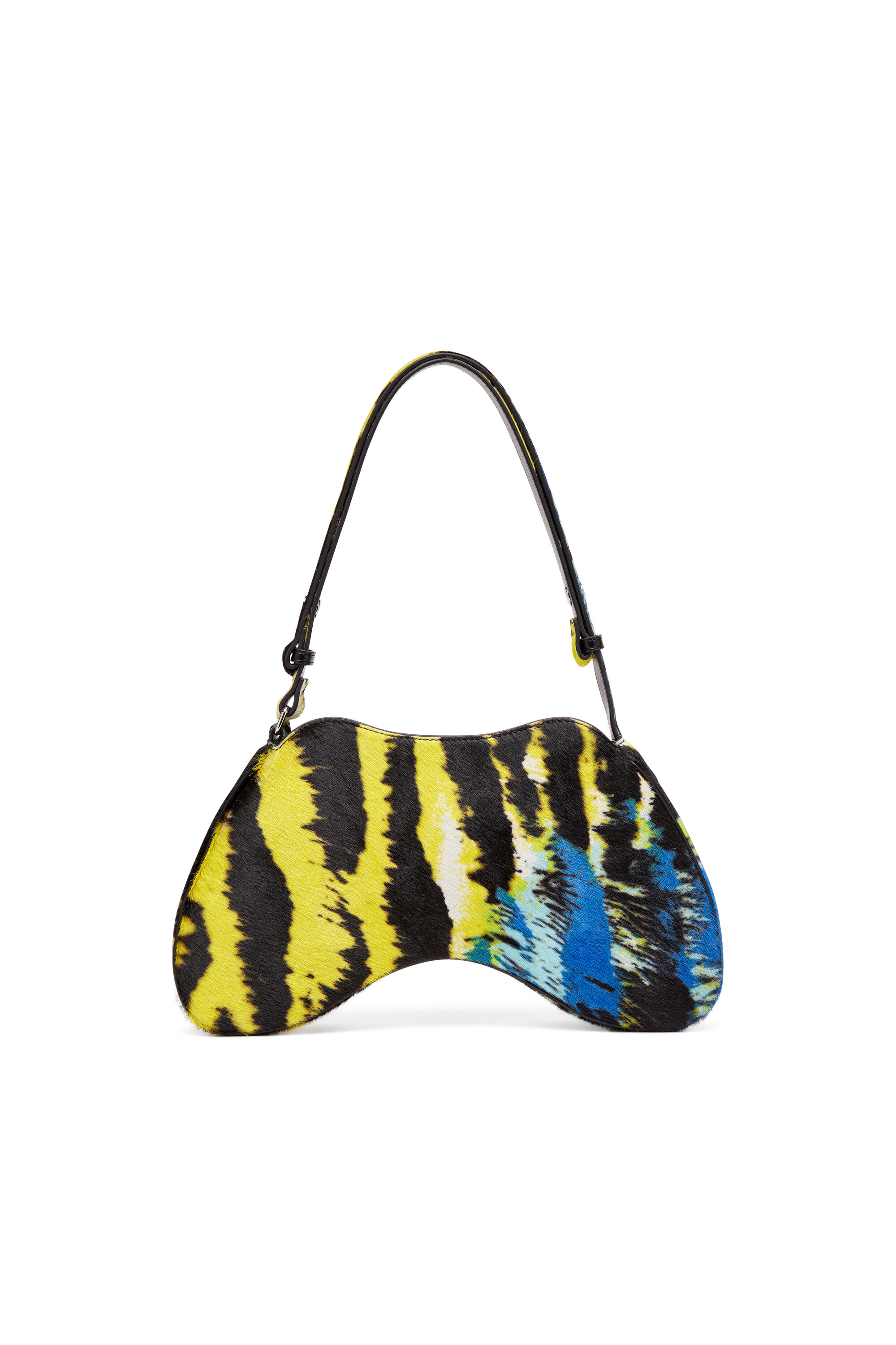 Diesel - PLAY SHOULDER, Woman's Play-Borsa a spalla in cavallino tigrato in Yellow/Black - 3