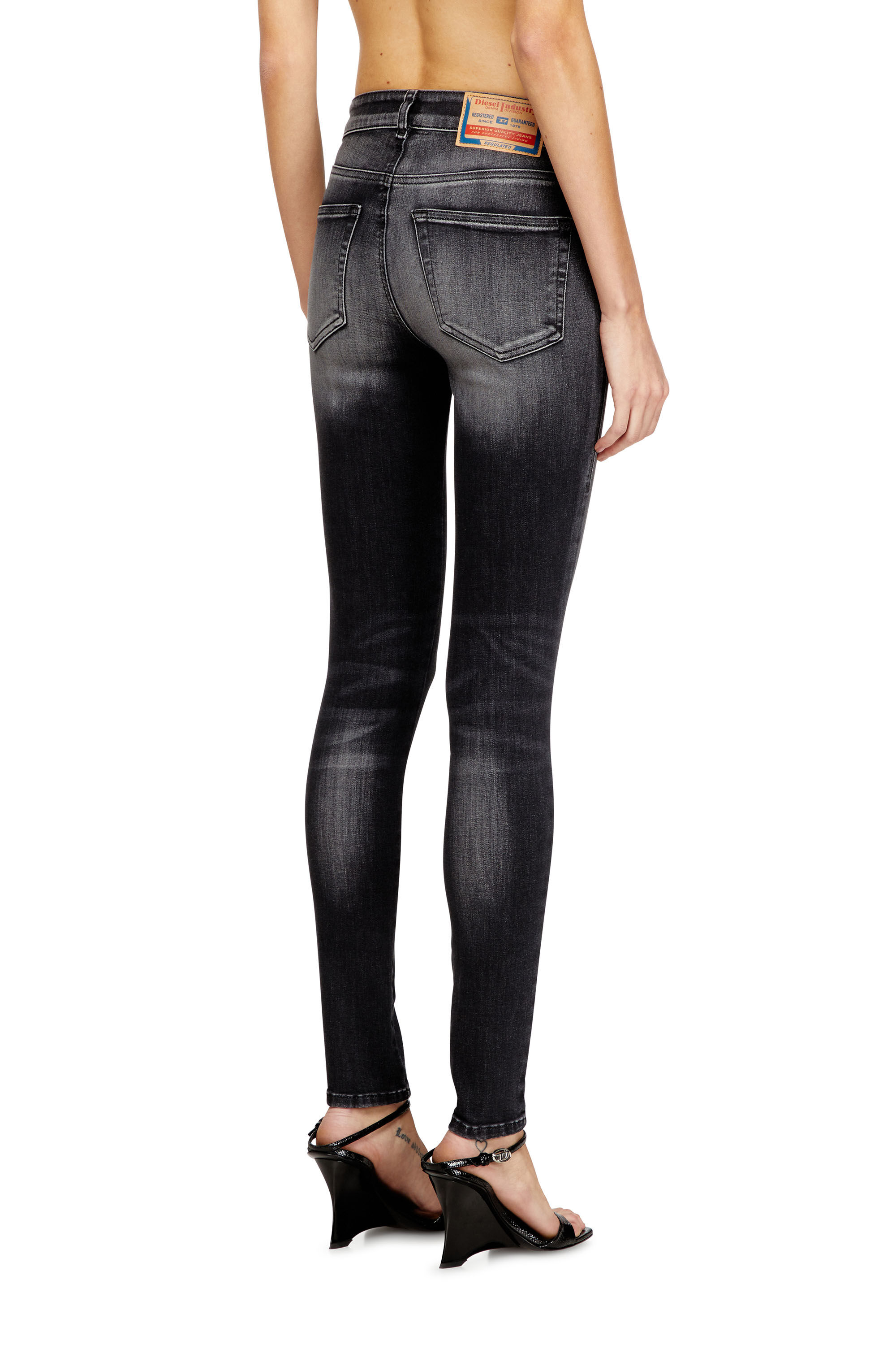 Women's Skinny Jeans | Regular Waist 2017 Slandy | Black/Dark grey