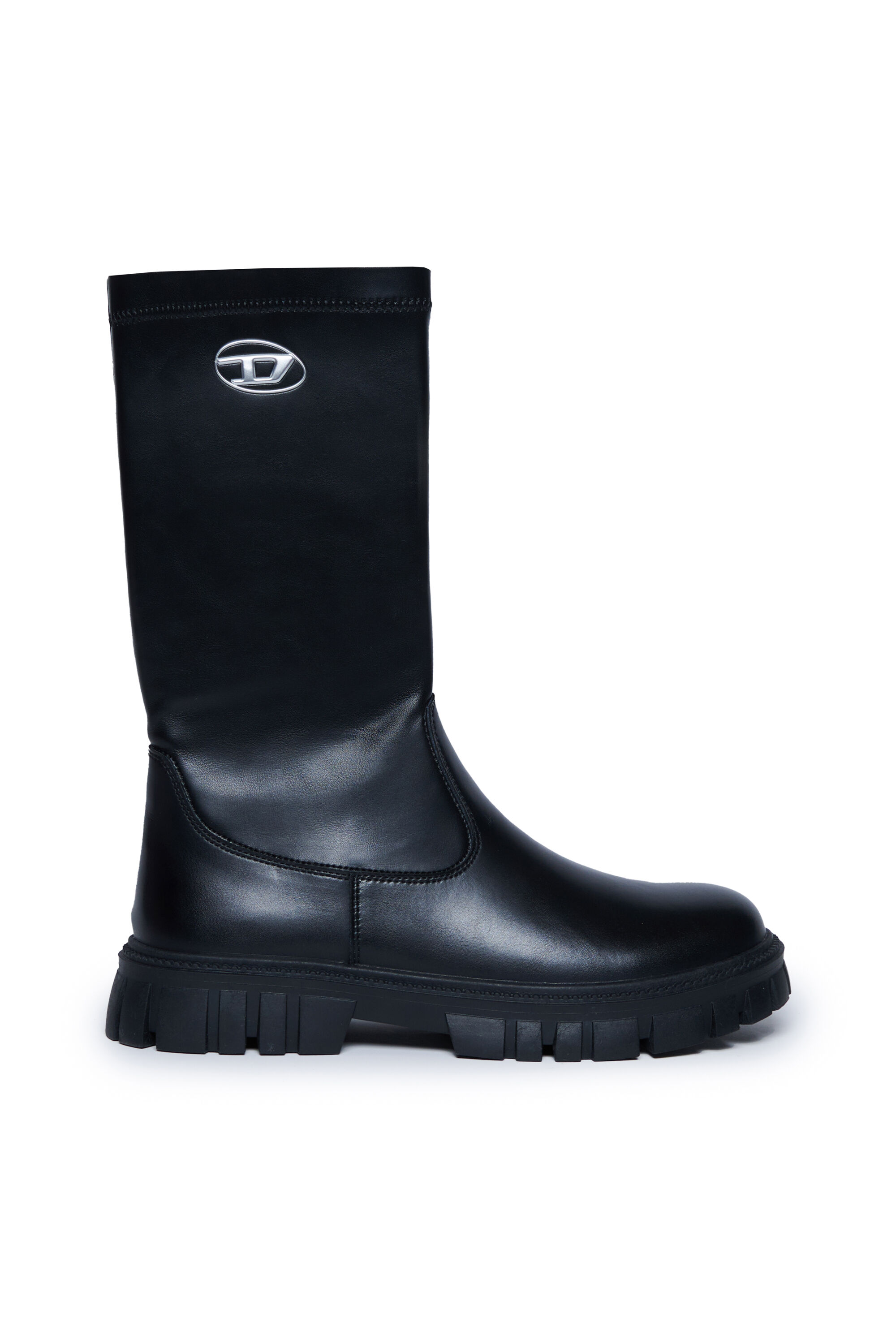 Diesel - D-HAMMER KNT, Unisex's Knee-high leather boots in Black - 1