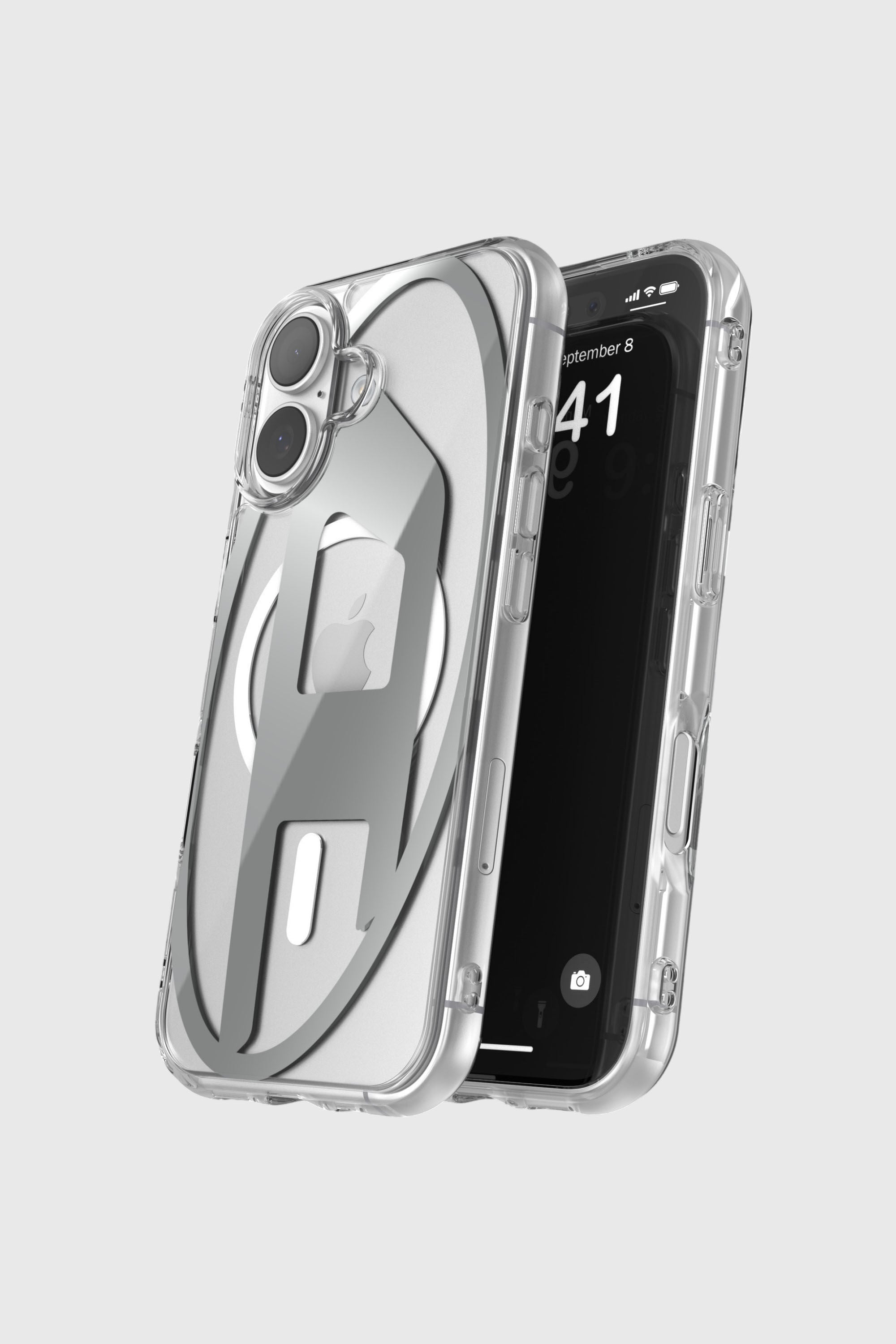 Diesel - 60411 AOP CASE, Unisex's Oval D metallic case with magsafe for iPhone 17 in Grey - 4