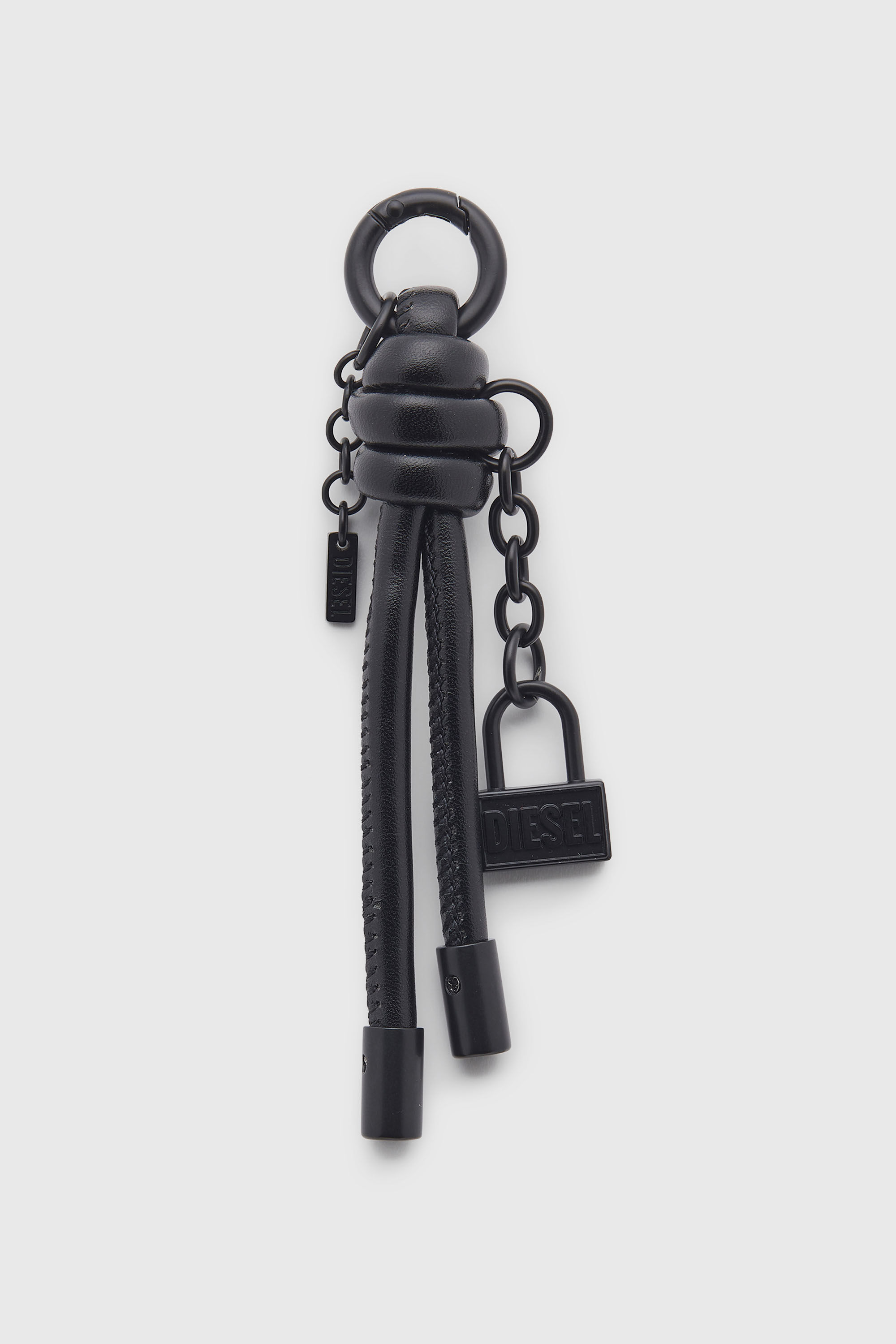 Diesel - CHARM-LOCK II, Man's Metal keyring/charm with Diesel padlock detail in Black - 1