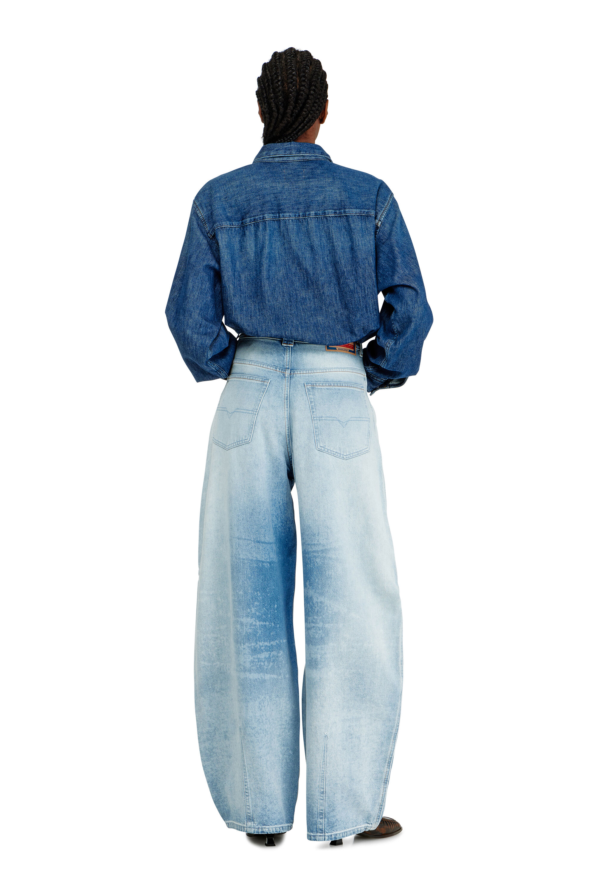 Diesel - Woman's Relaxed Jeans 1987 D-Khelz 007EE, Light Blue - 3