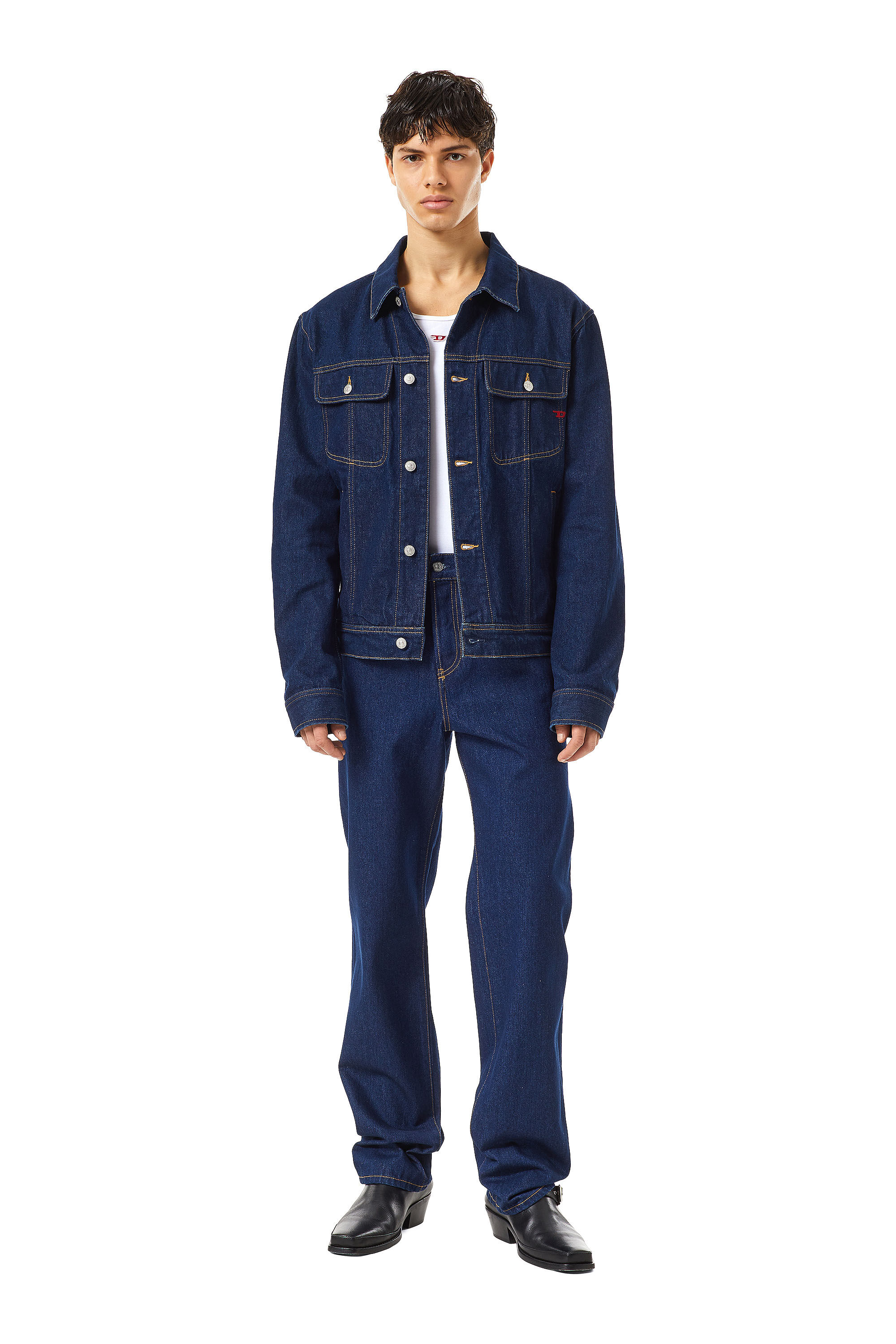 Diesel - D-BARCY TRUCKER JACKET, Dark Blue - Image 1