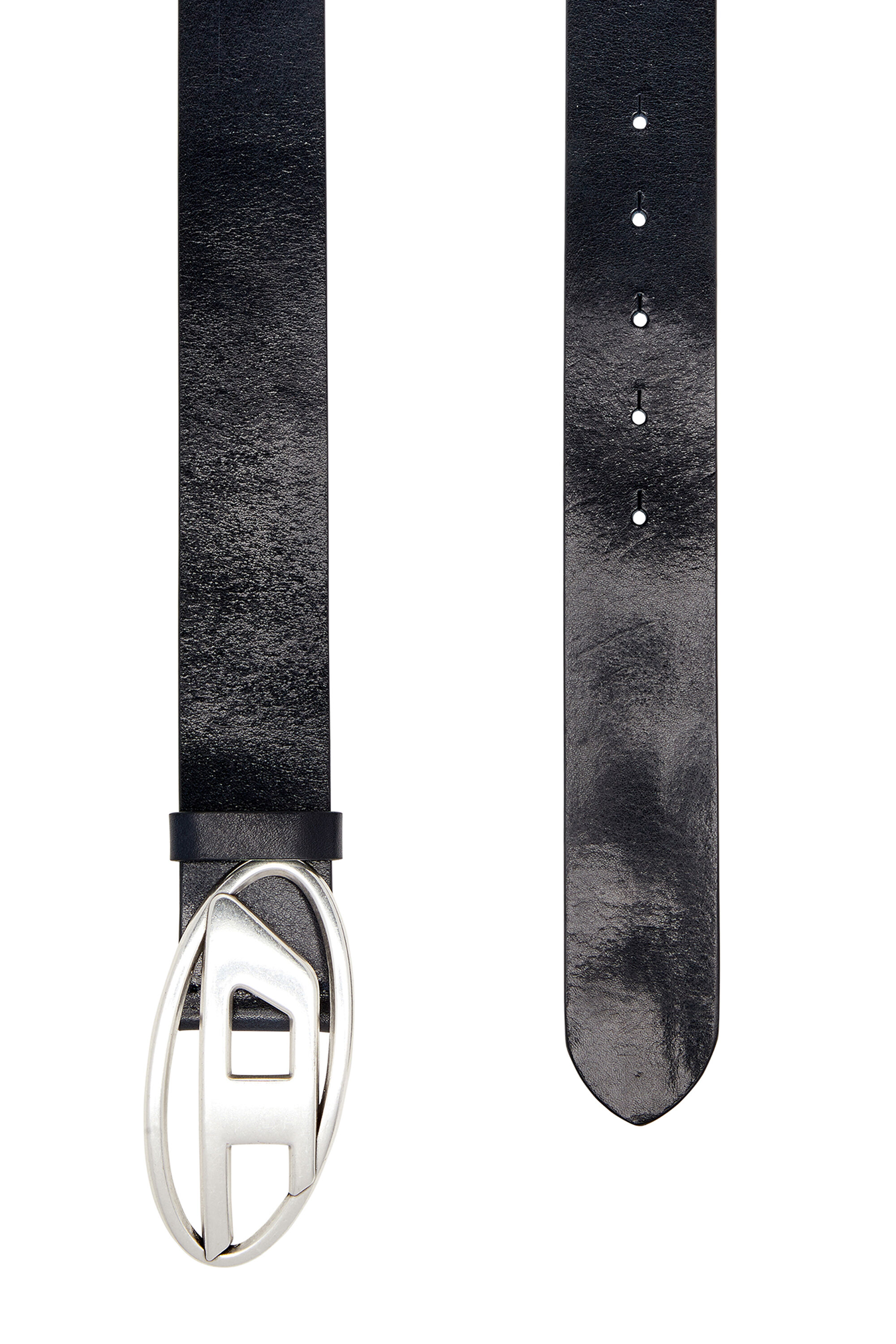 B-1DR: Leather Belt with silver D logo buckle | Diesel