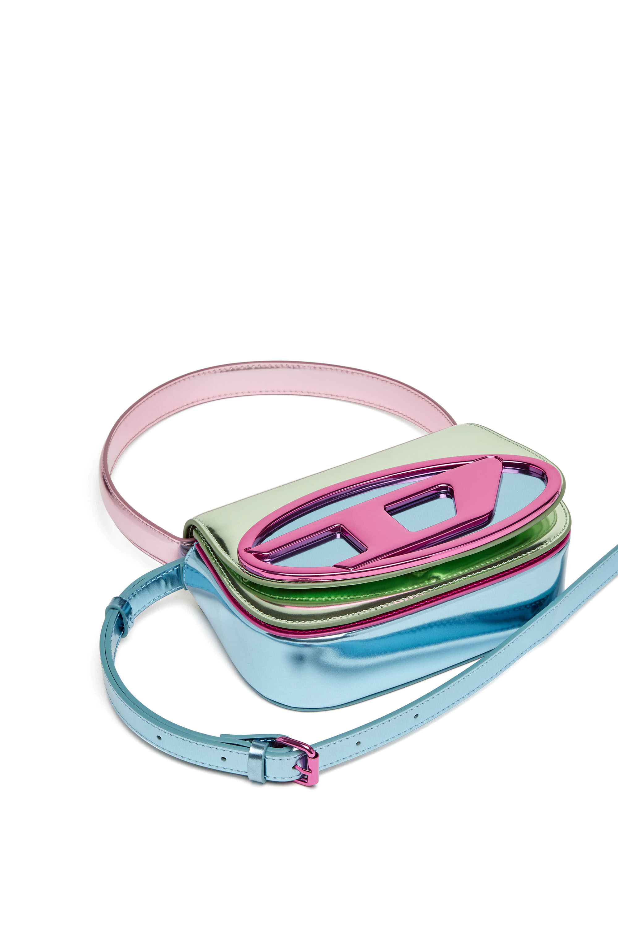 Women's 1DR-Iconic shoulder bag in mirror leather | Multicolor