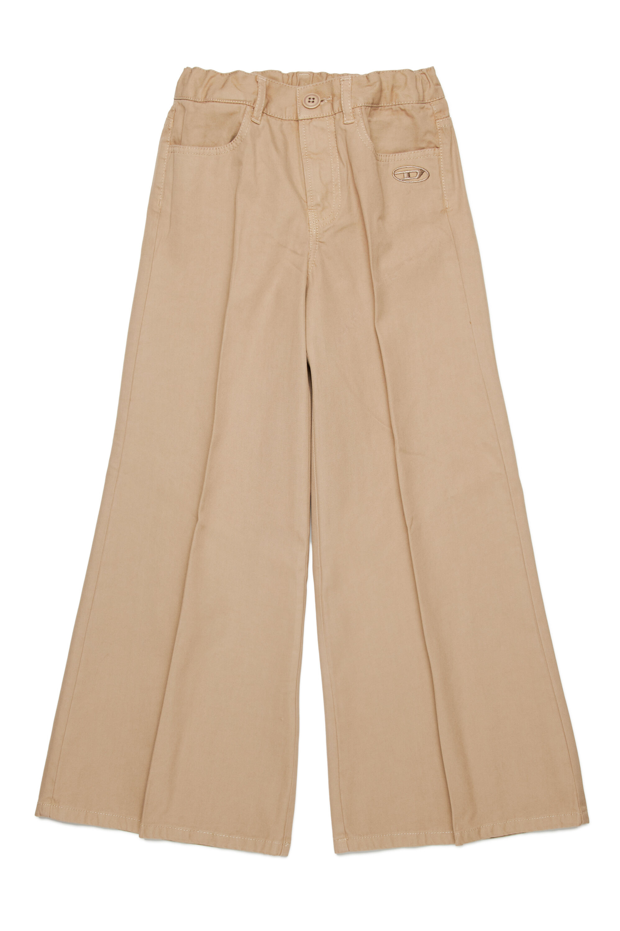 Diesel - POLAX, Woman's Flared trousers with Oval D in Light Brown - 1