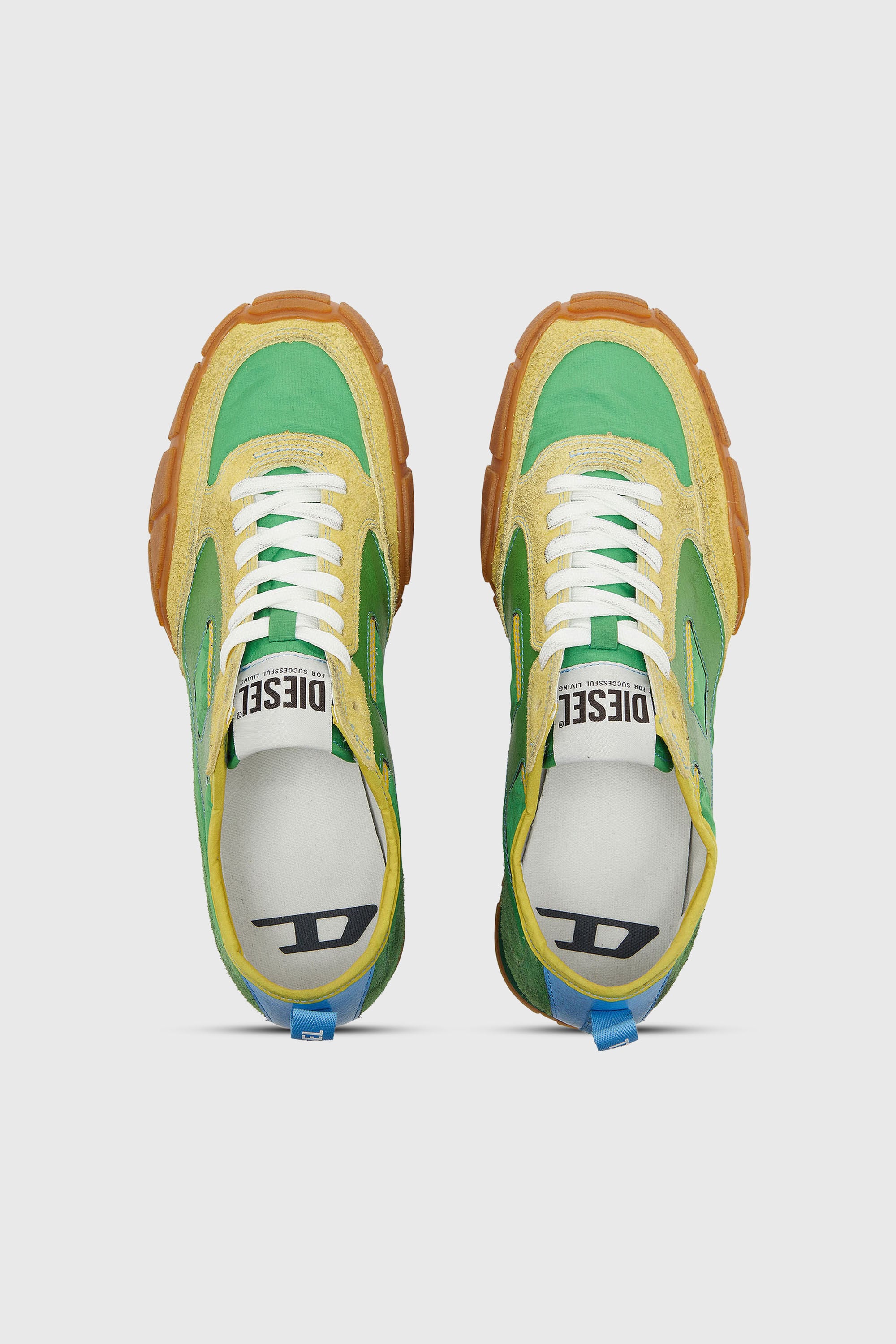 Diesel - S-PAGODHA LOW, Man's S-Pagodha - Sneakers in leather and nylon in Green - 4