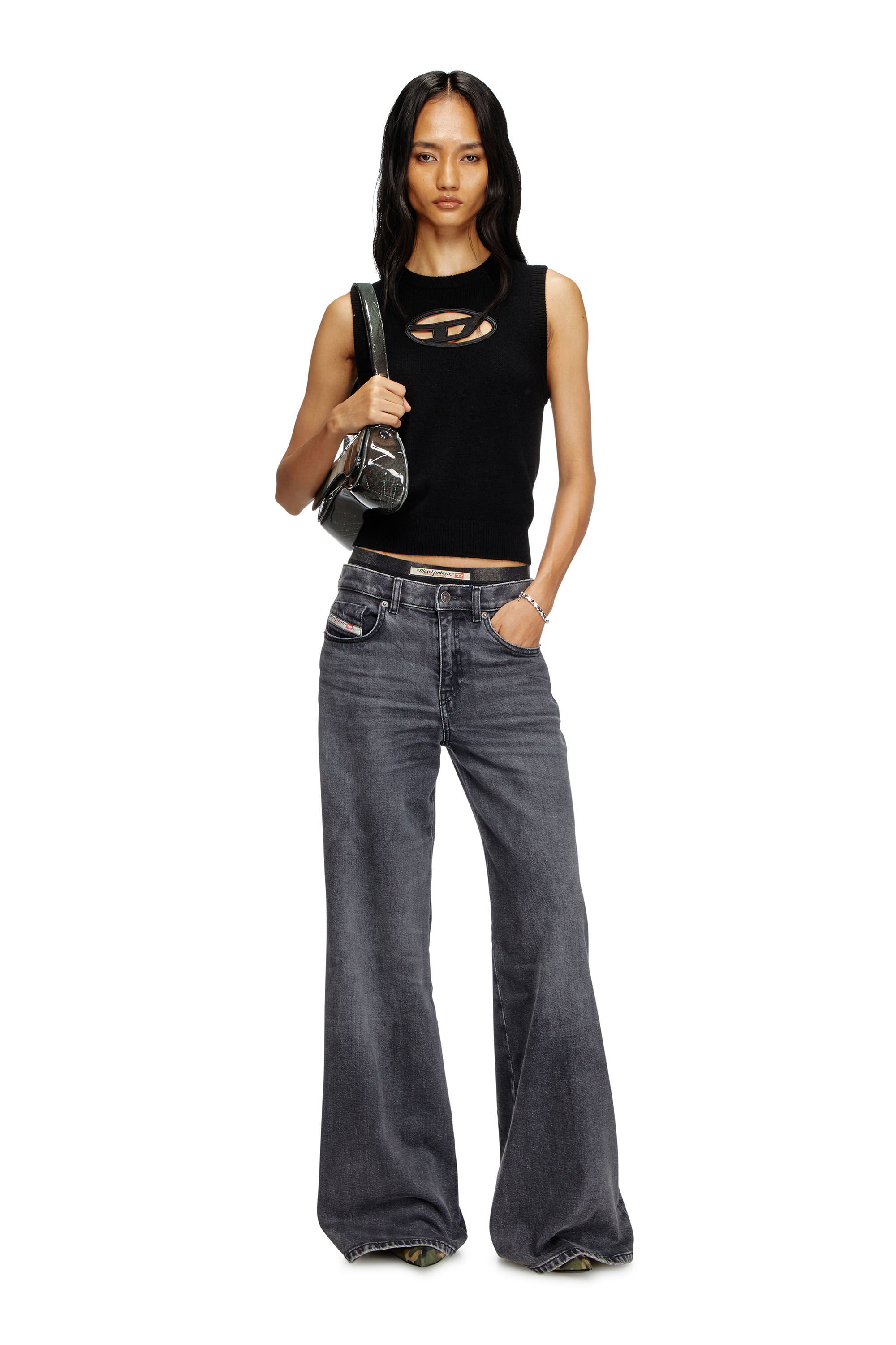 Women's Flare Jeans | Black/Dark grey | Diesel 1978 D-Akemi