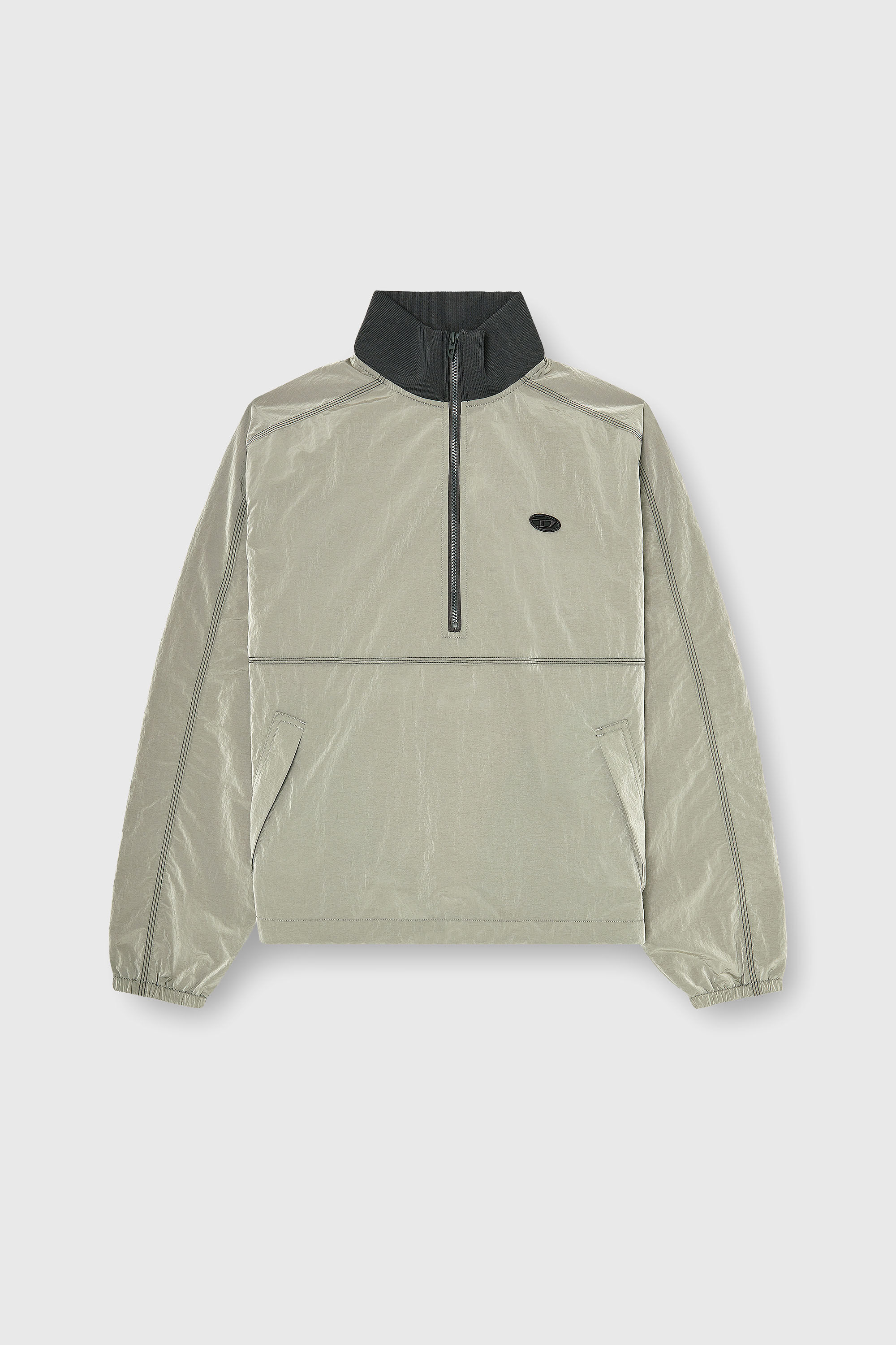Diesel - J-ANOK, Man's Nylon jacket with crinkle effect in Light Grey - 2
